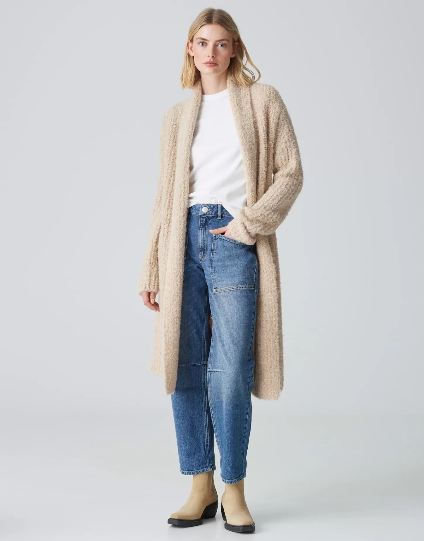 DAMES OPUS Lang Vest Dulina Beige Online Bestellen