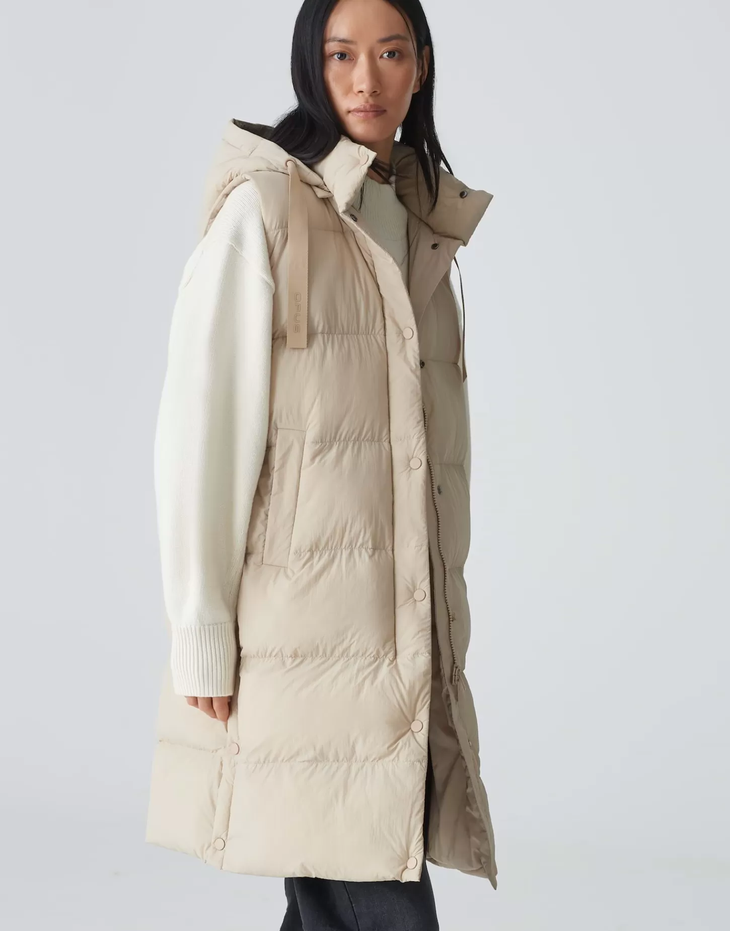 DAMES OPUS Lange Bodywarmer Wigilo Beige Online Bestellen