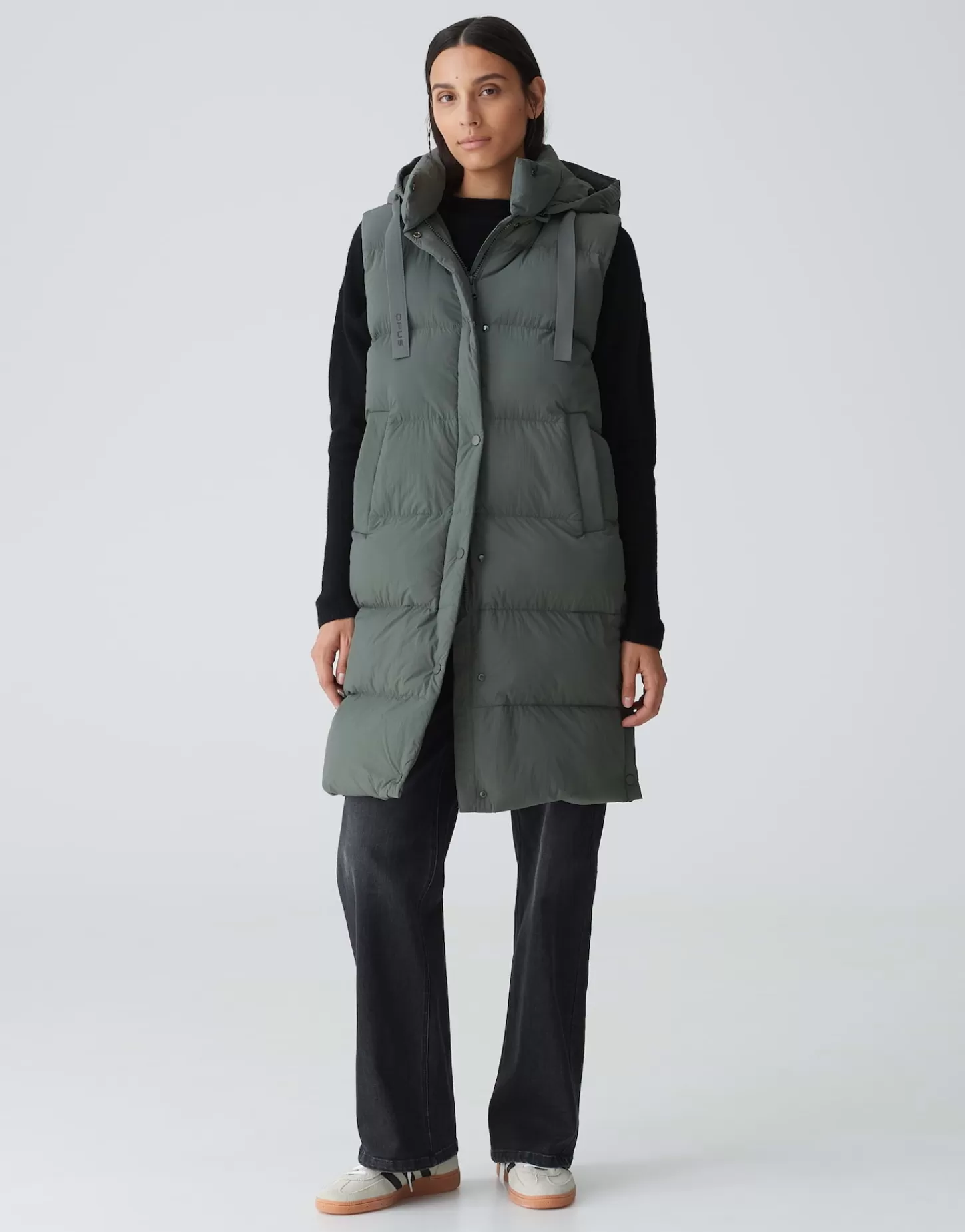 DAMES OPUS Lange Bodywarmer Wigilo Groen Online Bestellen