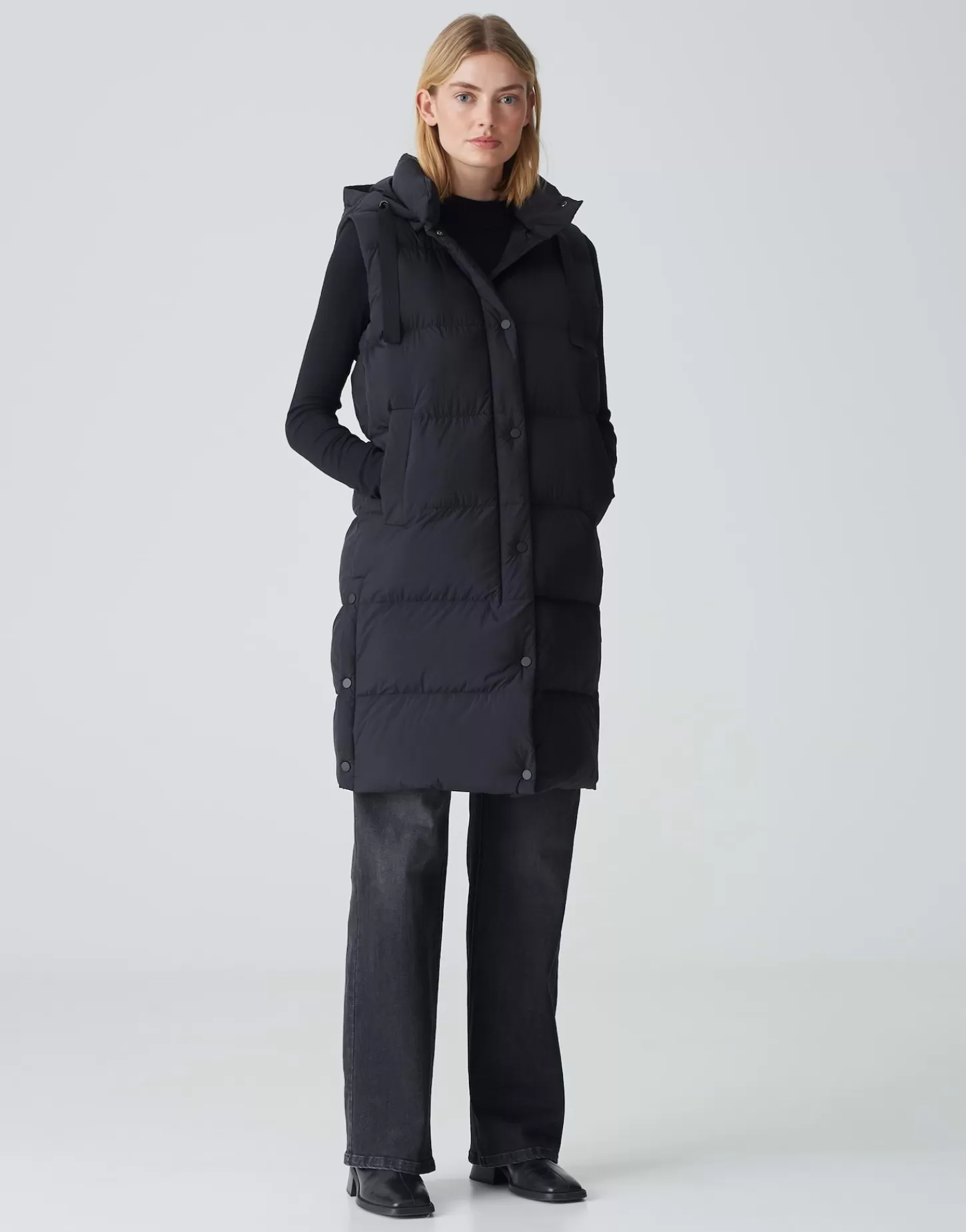 DAMES OPUS Lange Bodywarmer Wigilo Zwart Online Bestellen