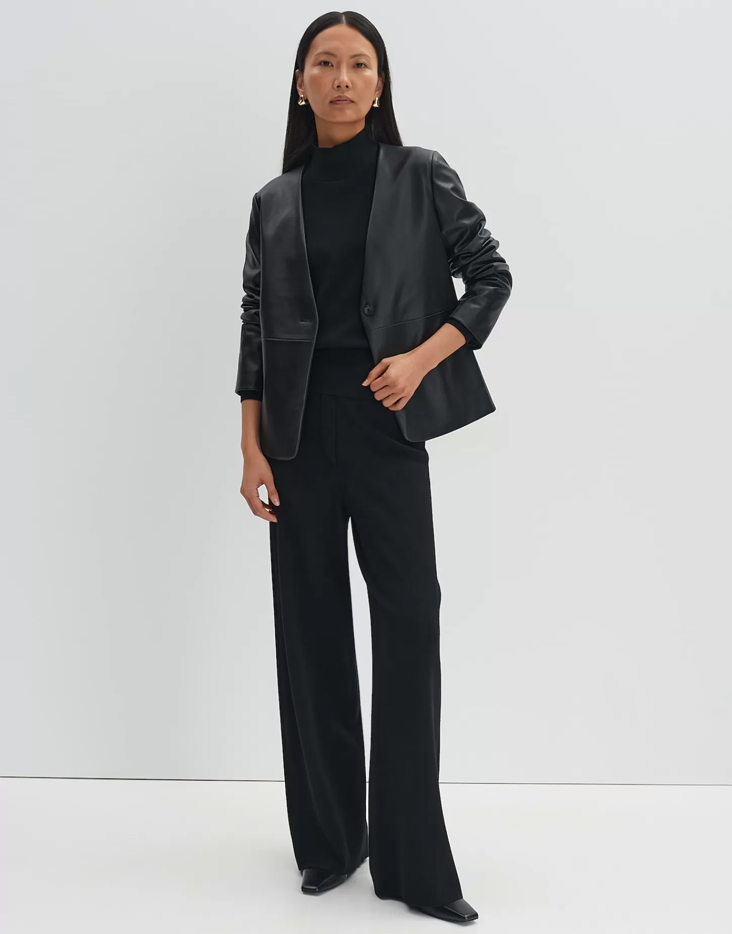 DAMES OPUS Leren Blazer Noebe Zwart Online Bestellen