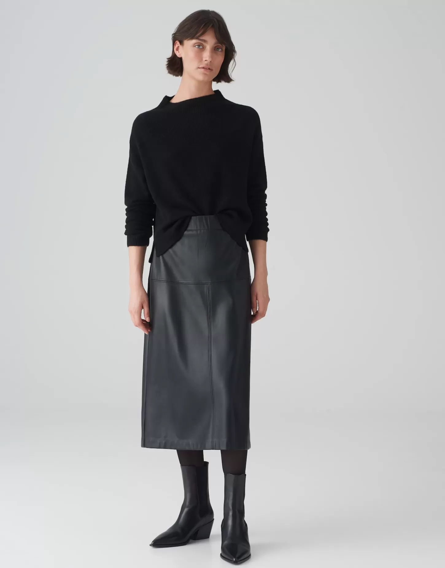 DAMES OPUS Leren Rok Rufani Zwart Online Bestellen