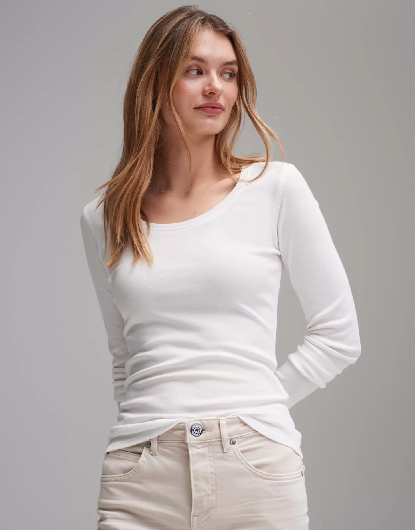 DAMES OPUS Longsleeve Sorana Wit Online Bestellen