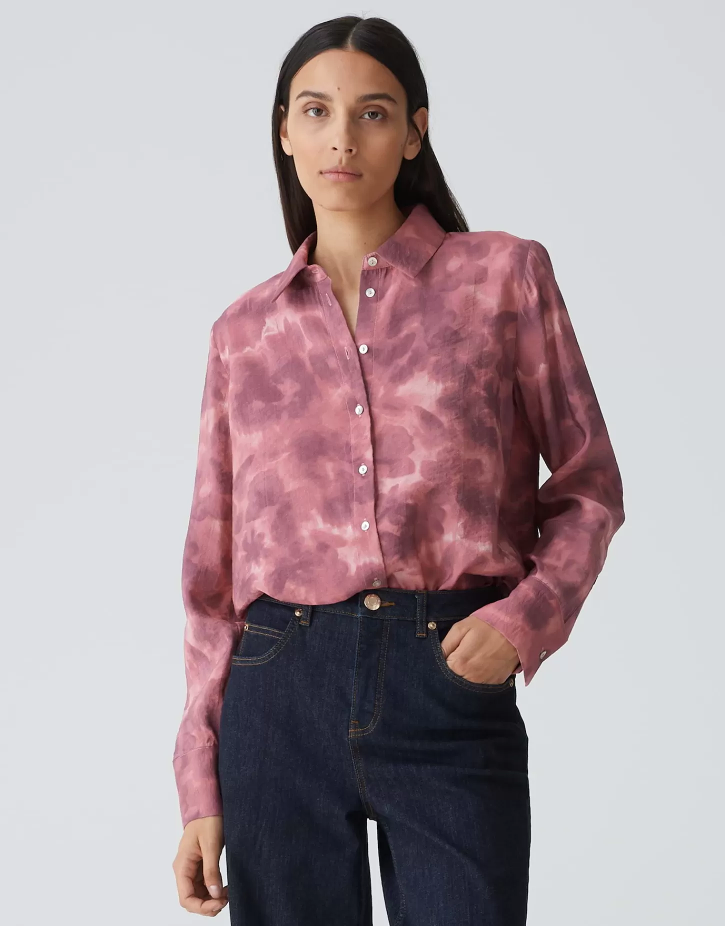 DAMES OPUS Overhemdblouse Falkina Faded Roze Online Bestellen