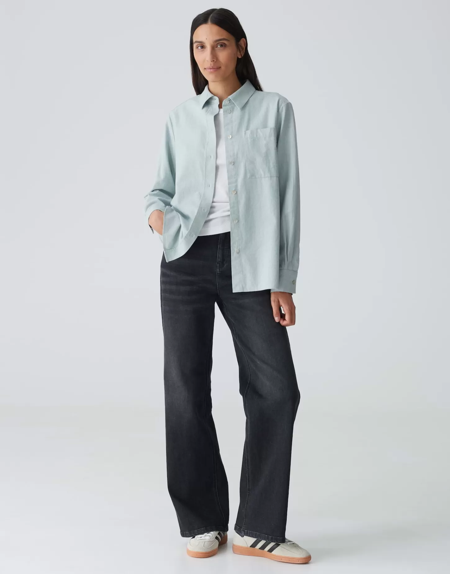 DAMES OPUS Overhemdblouse Flanella Blauw Online Bestellen
