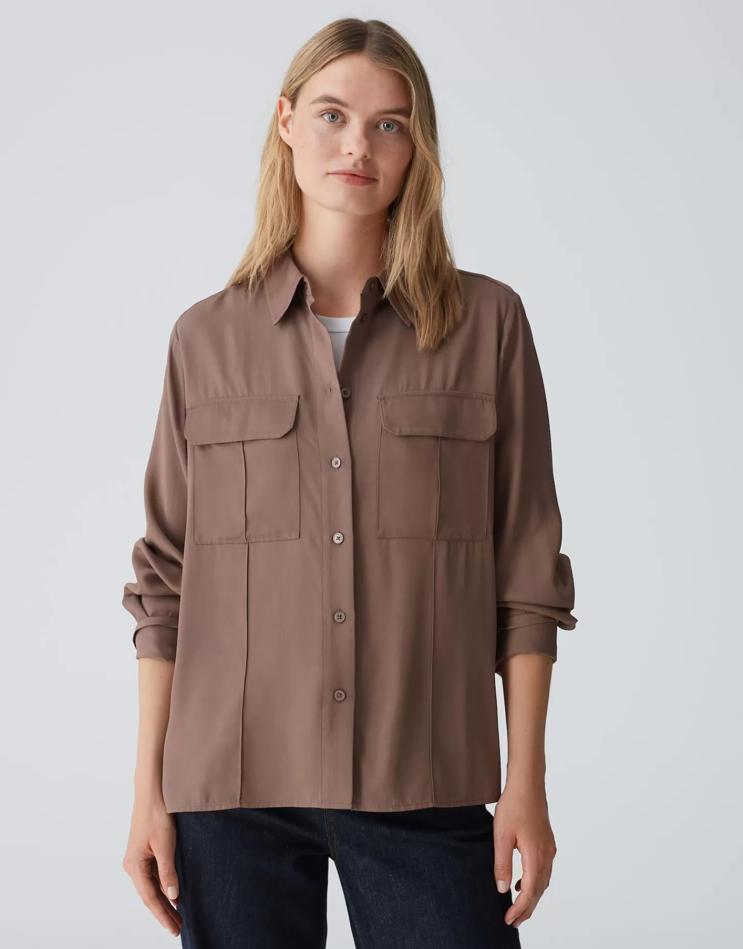 DAMES OPUS Overhemdblouse Flara Bruin Online Bestellen