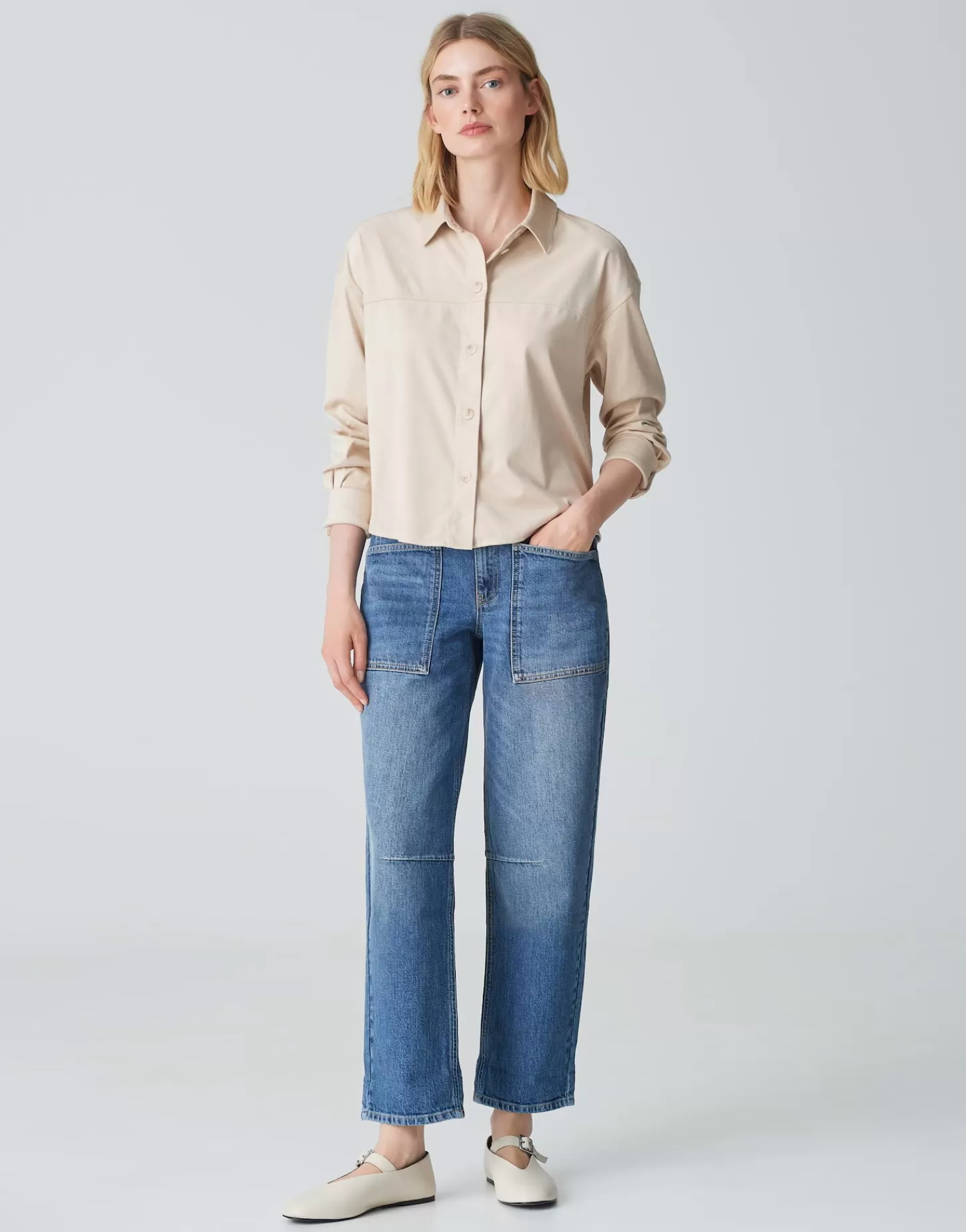 DAMES OPUS Overhemdblouse Fontega Beige Online Bestellen