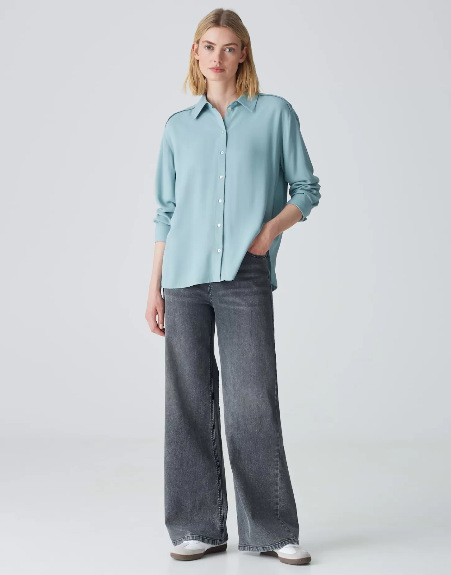 DAMES OPUS Overhemdblouse Fuhla Blauw Online Bestellen