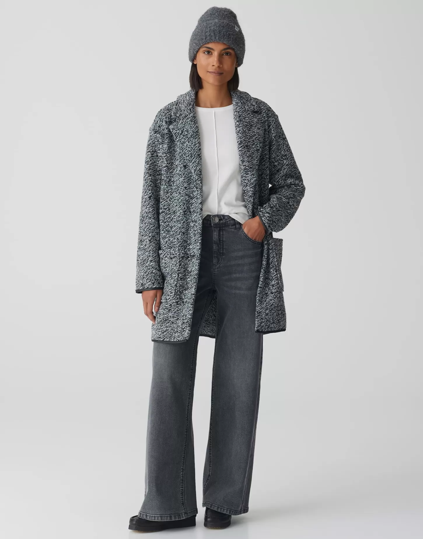 DAMES OPUS Oversized Mantel Halilo Remix Zwart Online Bestellen