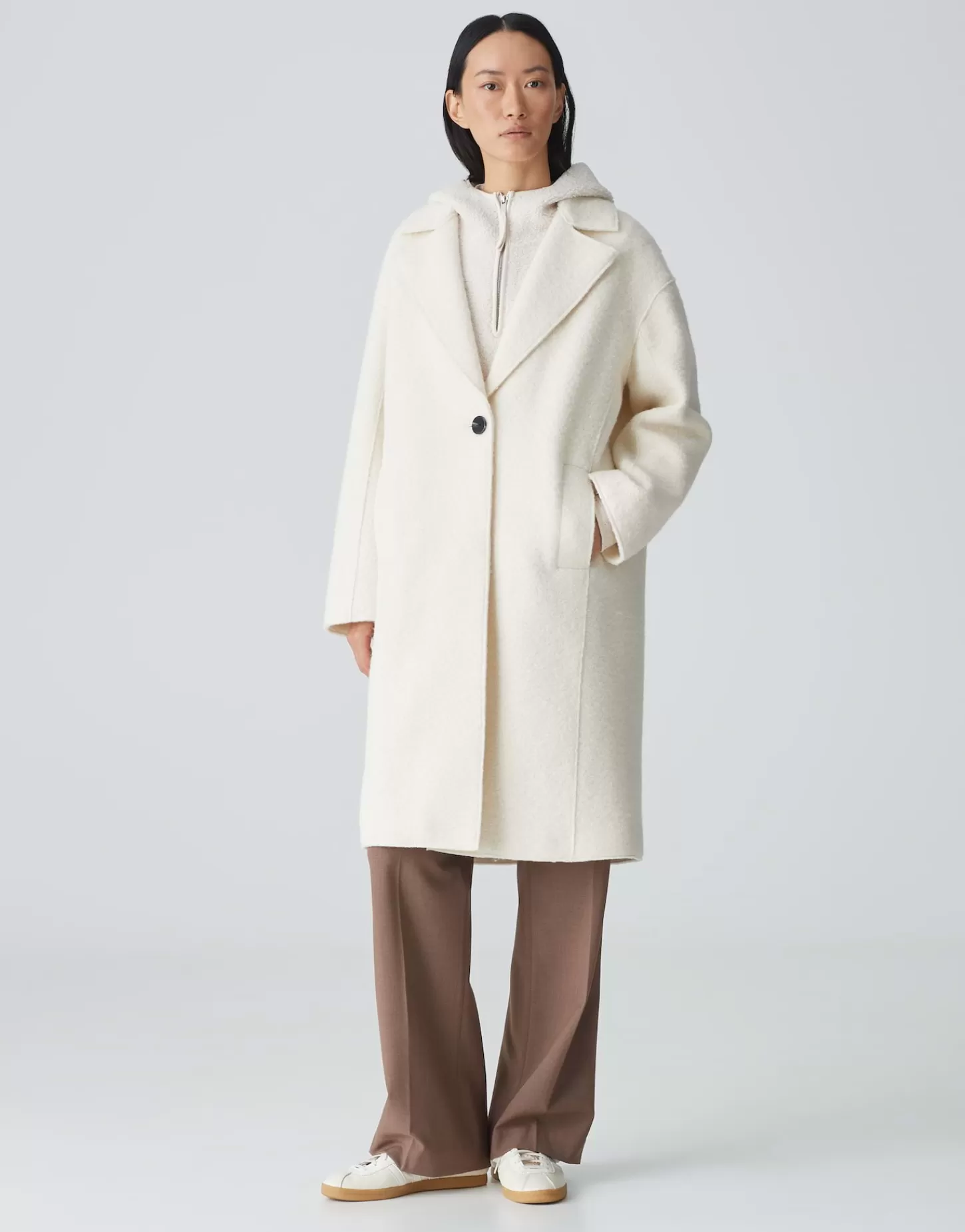 DAMES OPUS Oversized Mantel Hannie Wit Online Bestellen