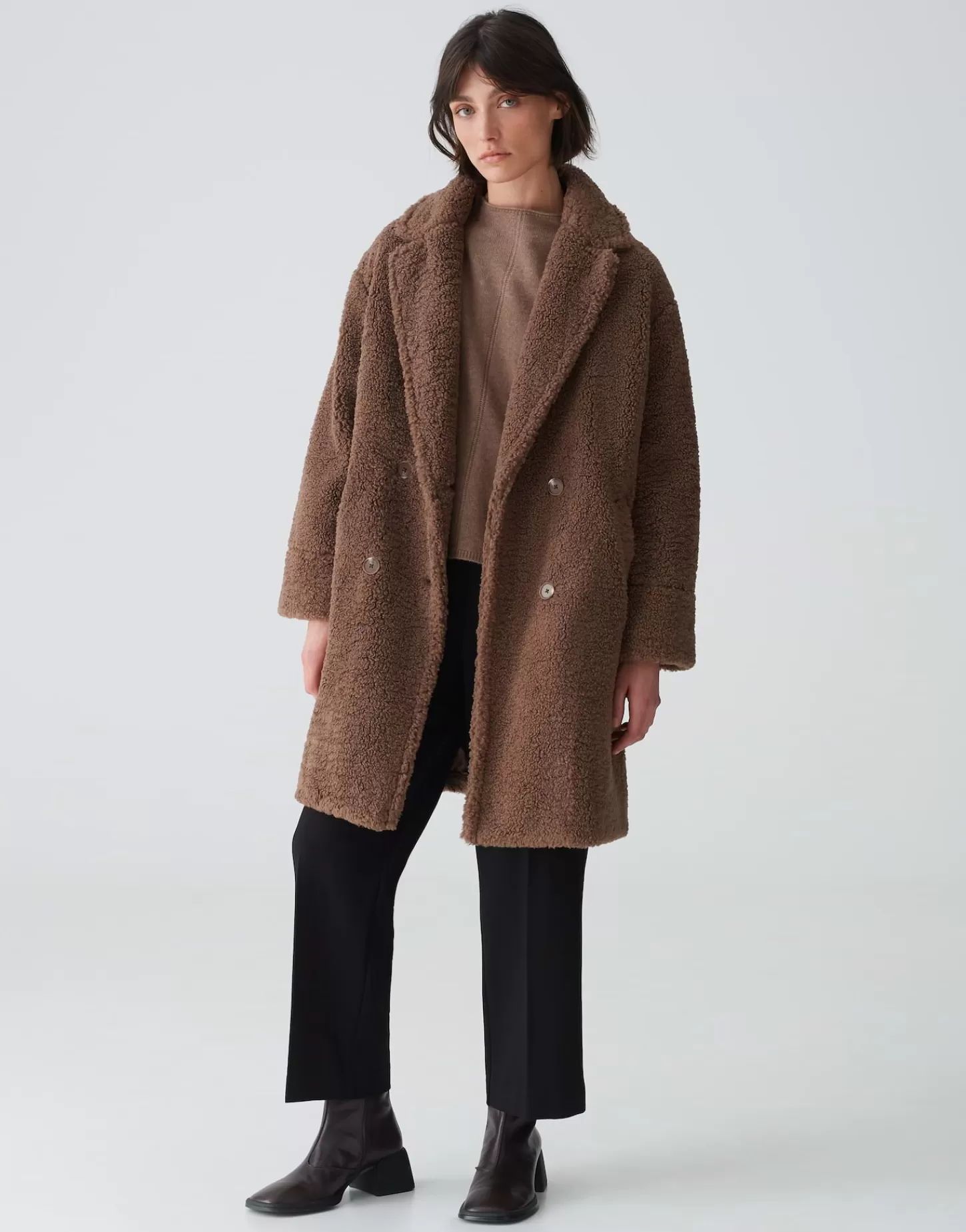 DAMES OPUS Oversized Mantel Honise Bruin Online Bestellen