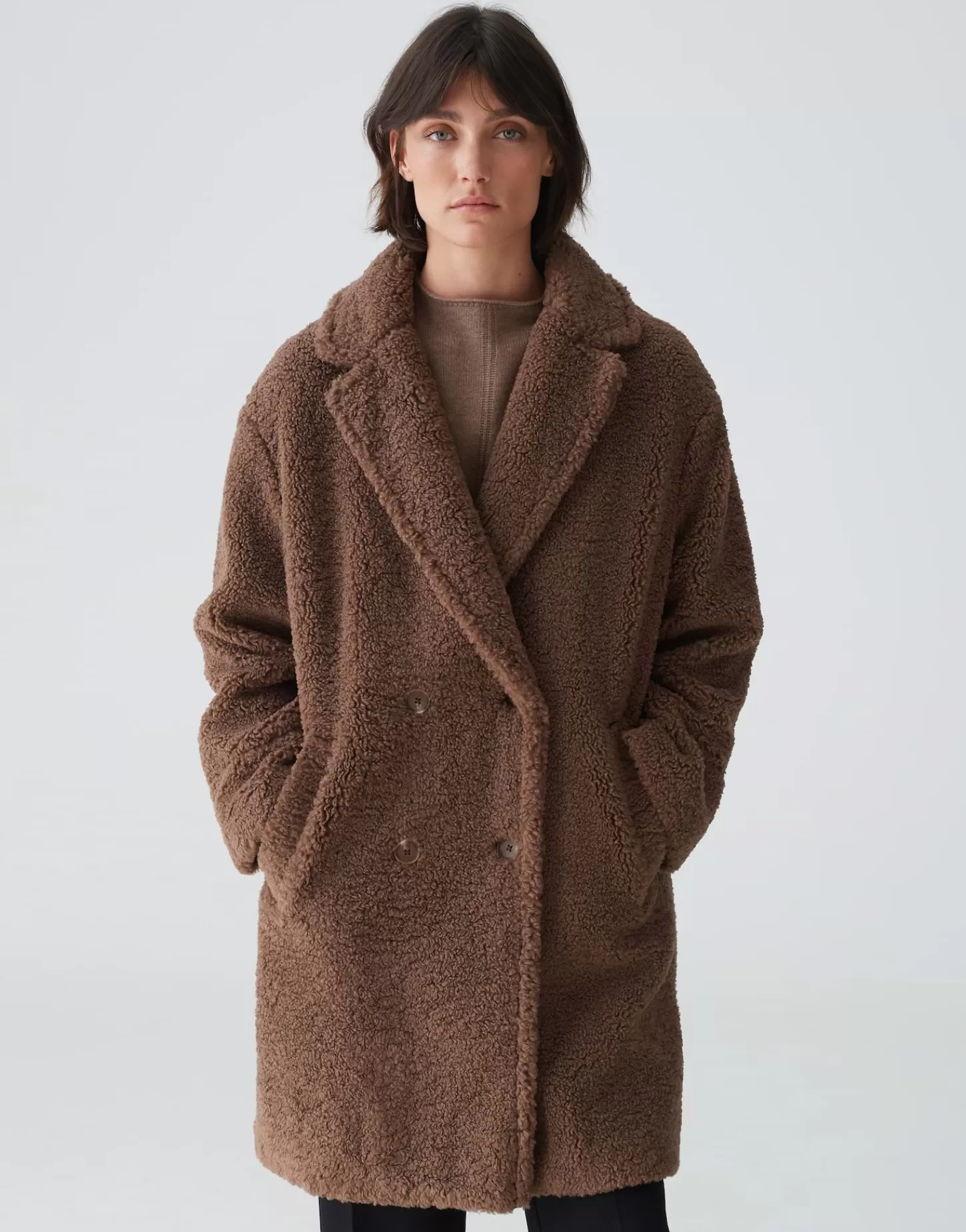 DAMES OPUS Oversized Mantel Honise Bruin Online Bestellen