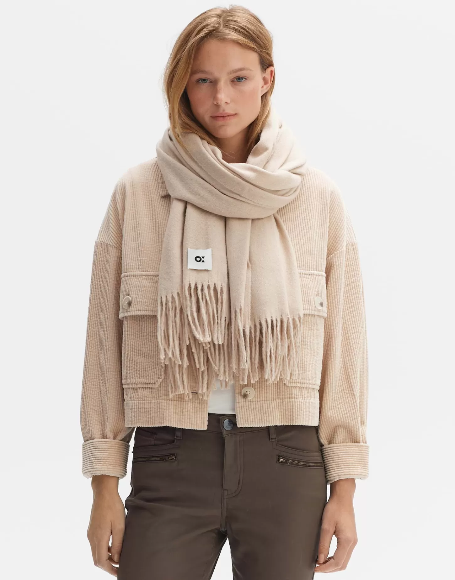 DAMES OPUS Oversized Sjaal Anell Scarf Beige Online Bestellen