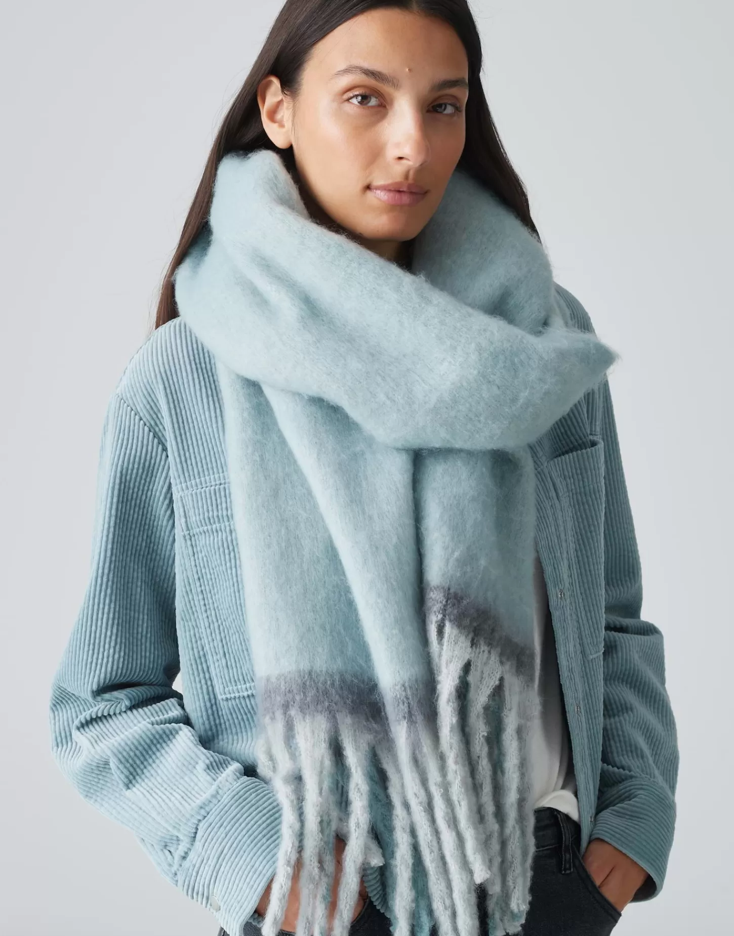 DAMES OPUS Oversized Sjaal Anuno Scarf Blauw Online Bestellen