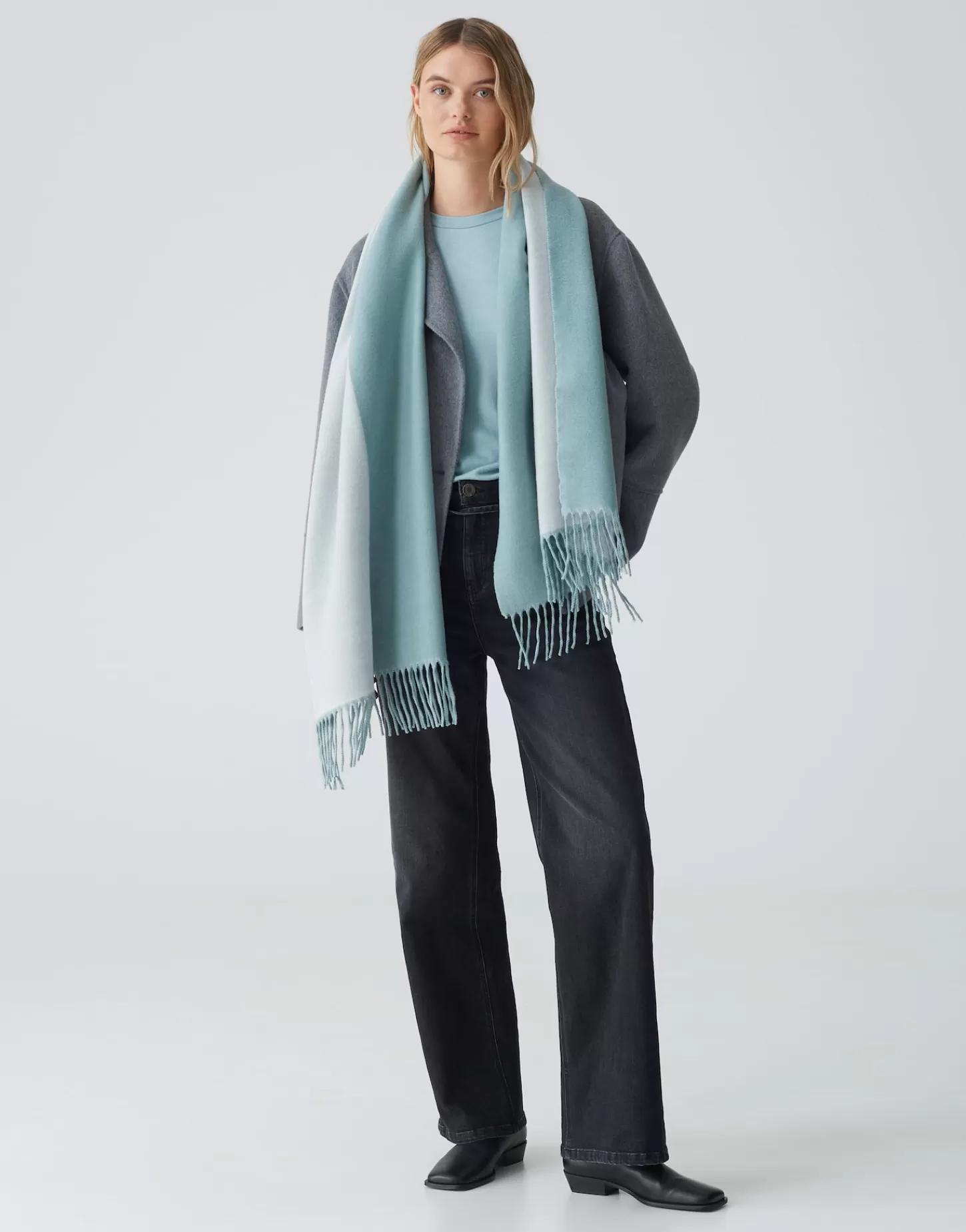 DAMES OPUS Oversized Sjaal Atopa Scarf Blauw Online Bestellen