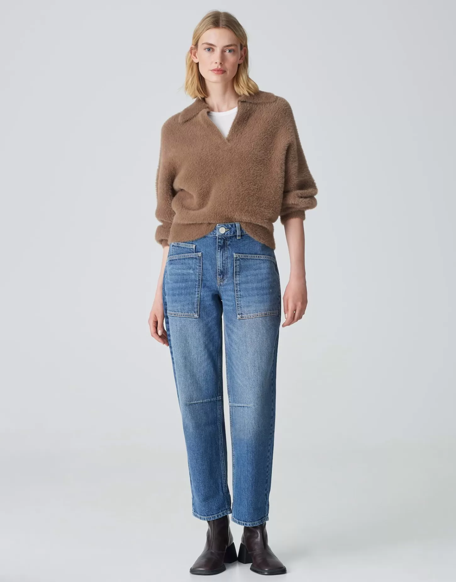 DAMES OPUS Oversized Trui Posson Bruin Online Bestellen