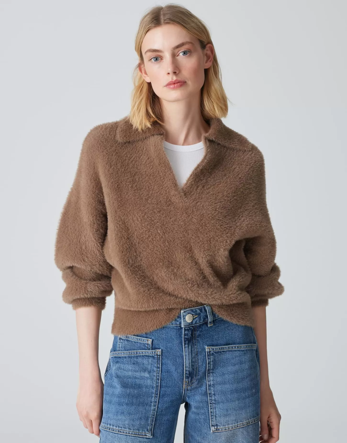 DAMES OPUS Oversized Trui Posson Bruin Online Bestellen