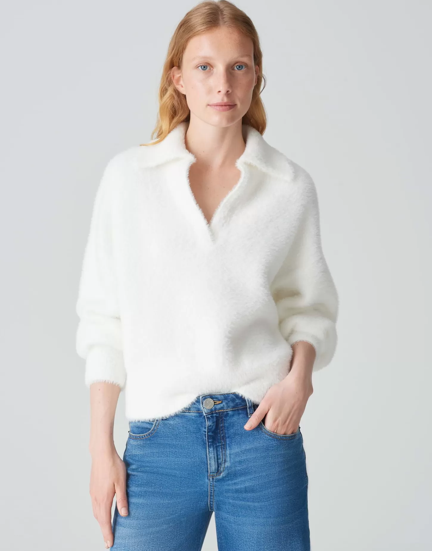 DAMES OPUS Oversized Trui Posson Wit Online Bestellen
