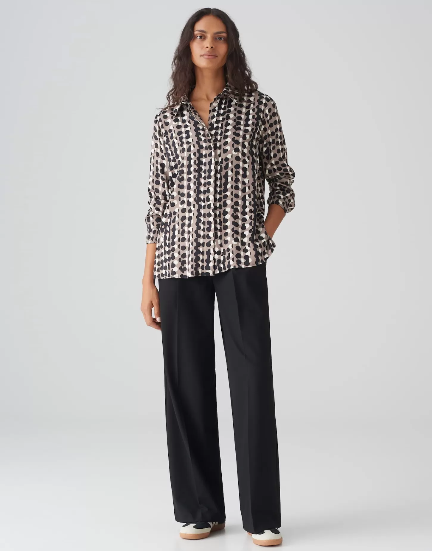 DAMES OPUS Satijnen Blouse Fosmo Bruin Online Bestellen