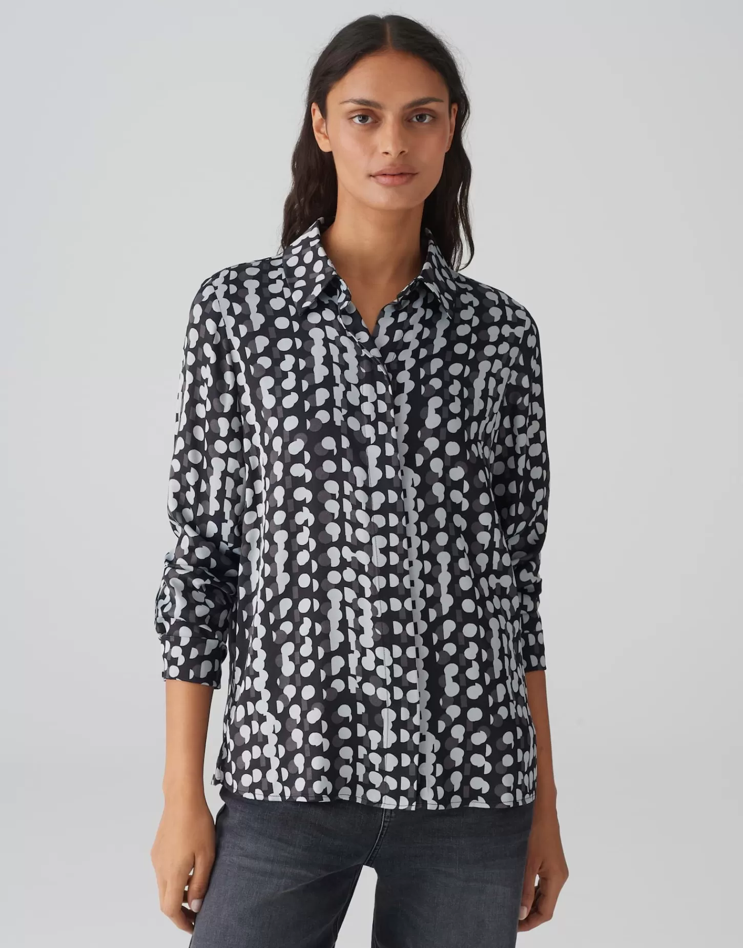 DAMES OPUS Satijnen Blouse Fosmo Zwart Online Bestellen