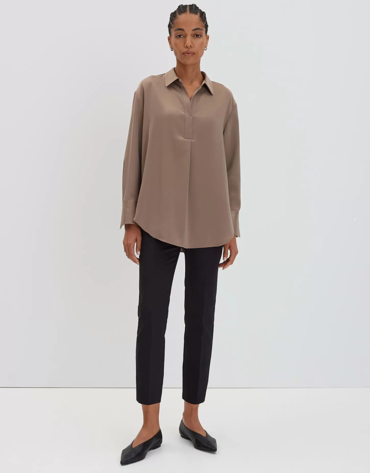 DAMES OPUS Satijnen Blouse Zanza Beige Online Bestellen