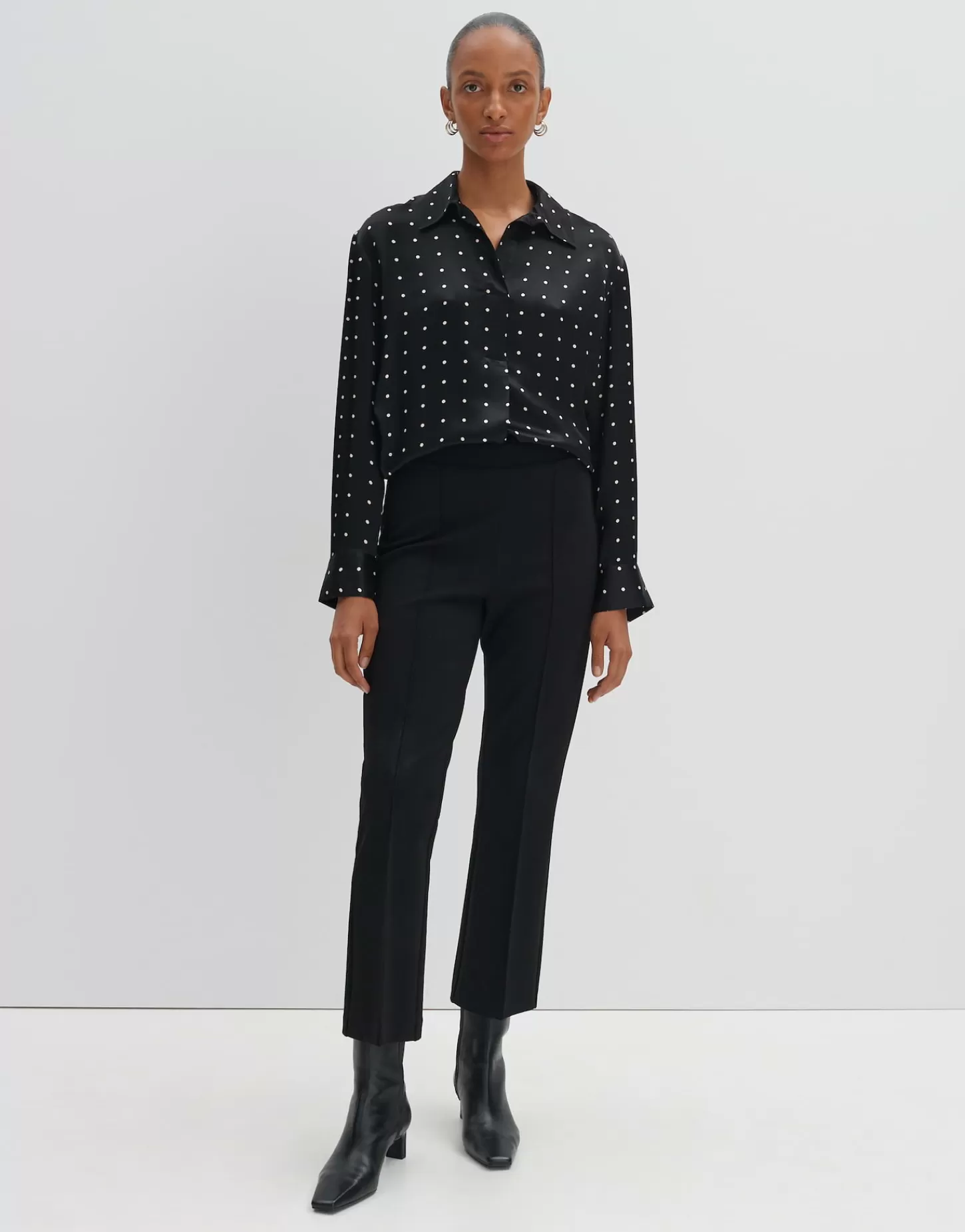 DAMES OPUS Satijnen Blouse Zilow Zwart Online Bestellen
