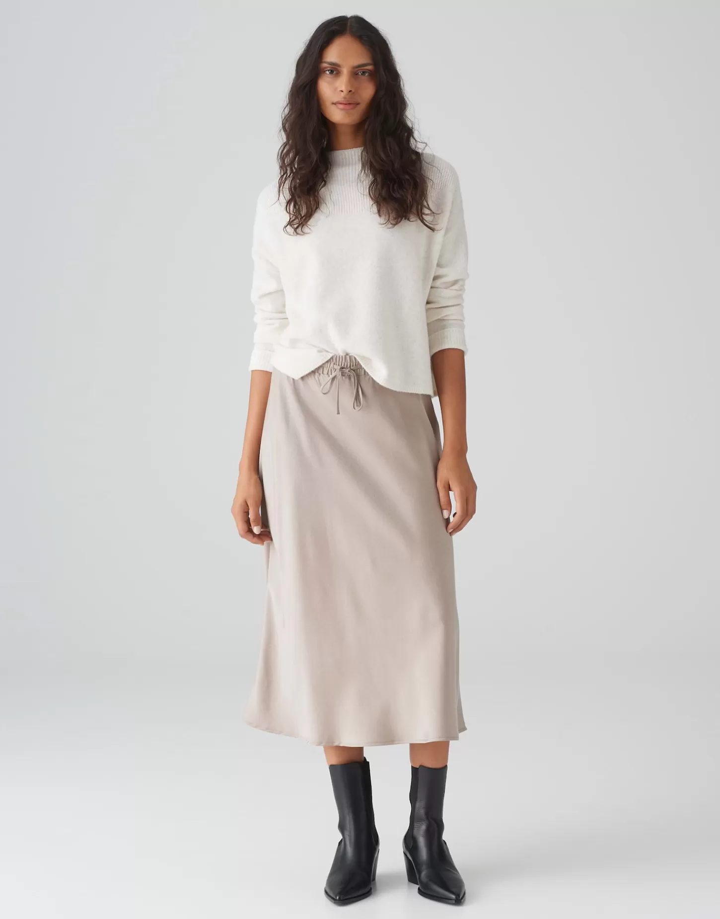 DAMES OPUS Satijnen Rok Rawi Bruin Online Bestellen
