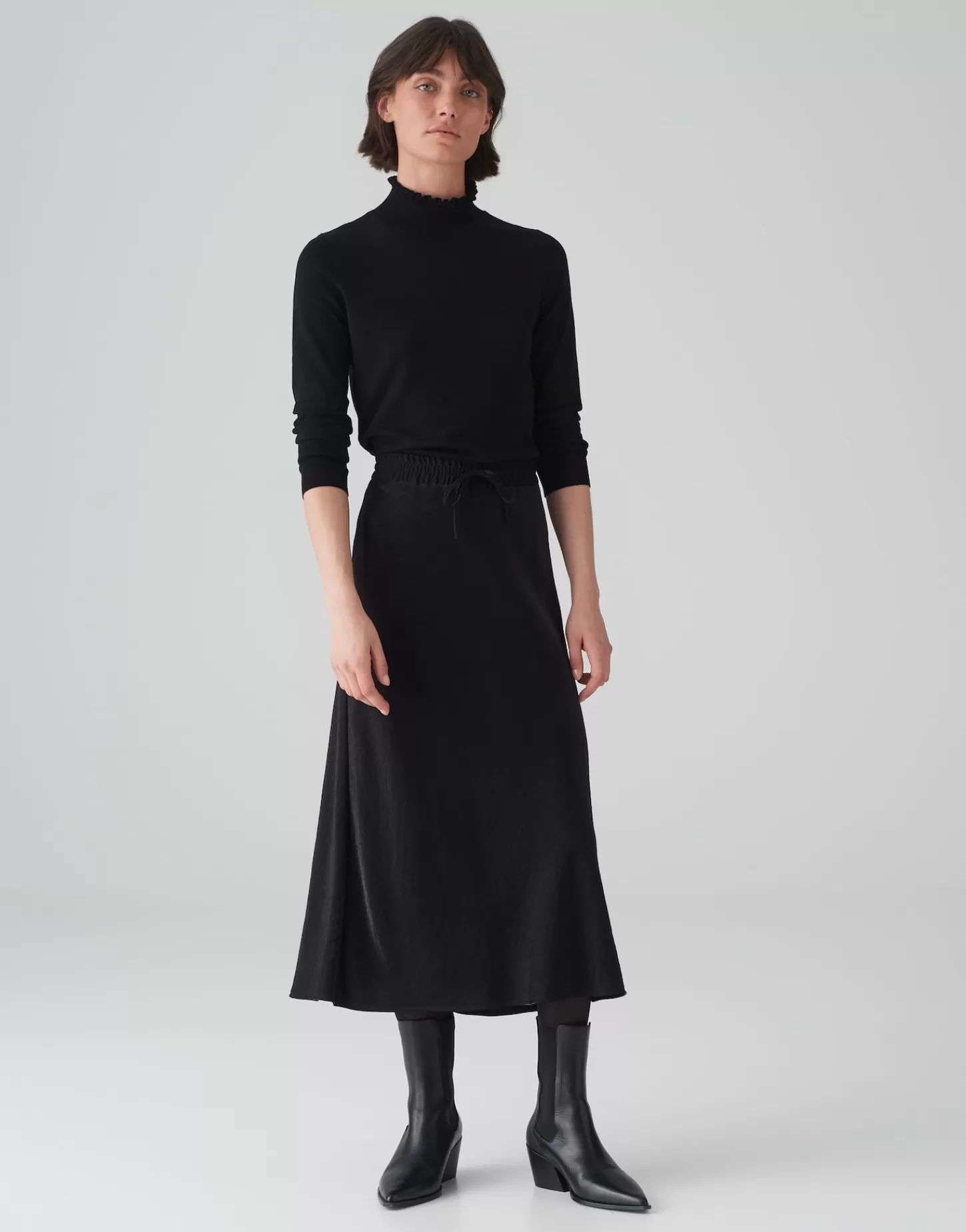 DAMES OPUS Satijnen Rok Rawi Zwart Online Bestellen