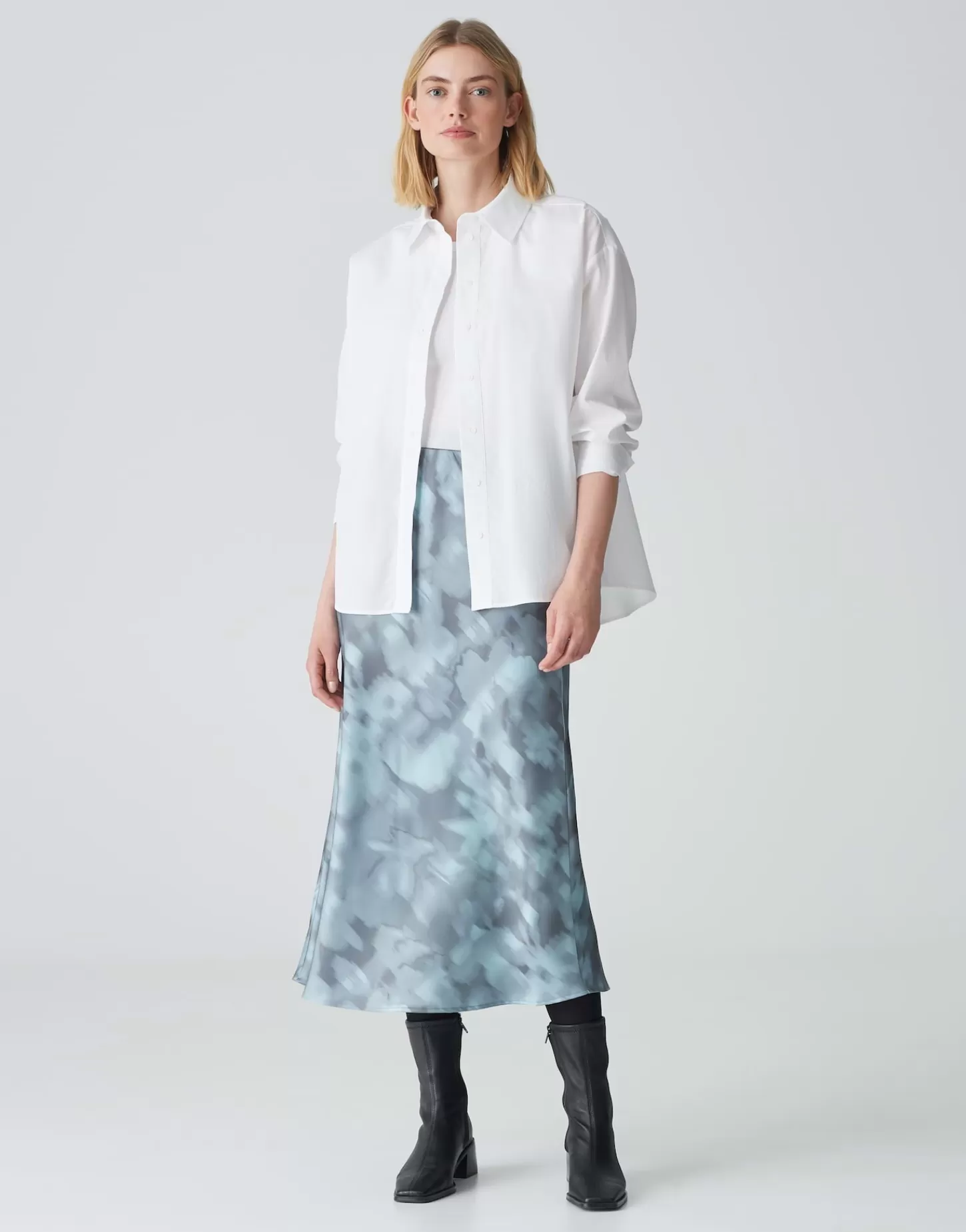 DAMES OPUS Satijnen Rok Runaba Blauw Online Bestellen