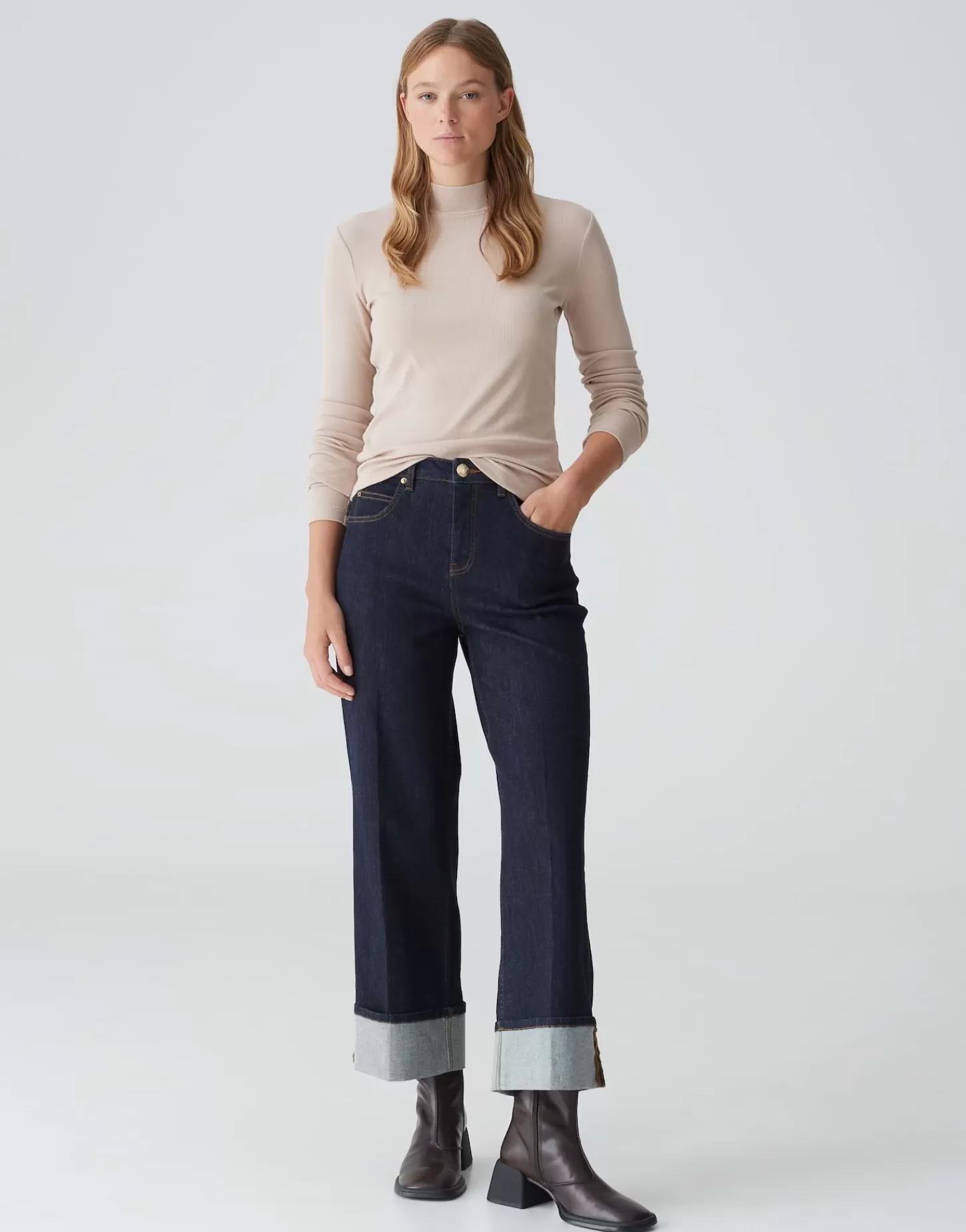 DAMES OPUS Shirt Met Col Singrid Beige Online Bestellen