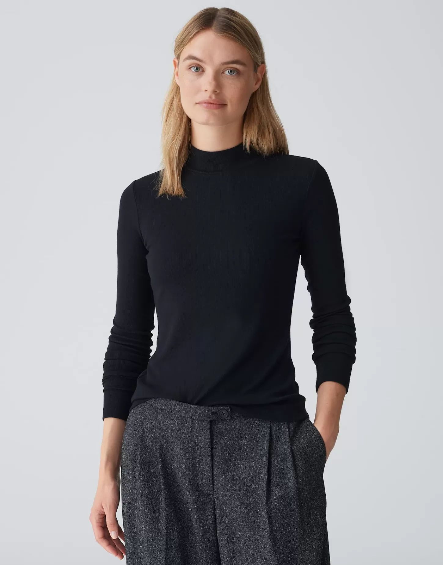 DAMES OPUS Shirt Met Col Singrid Zwart Online Bestellen