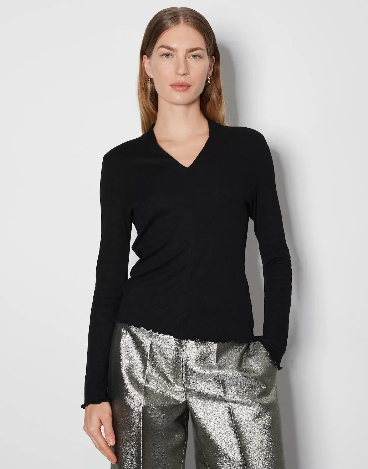 DAMES OPUS Shirt Met V-hals Kalya Zwart Online Bestellen