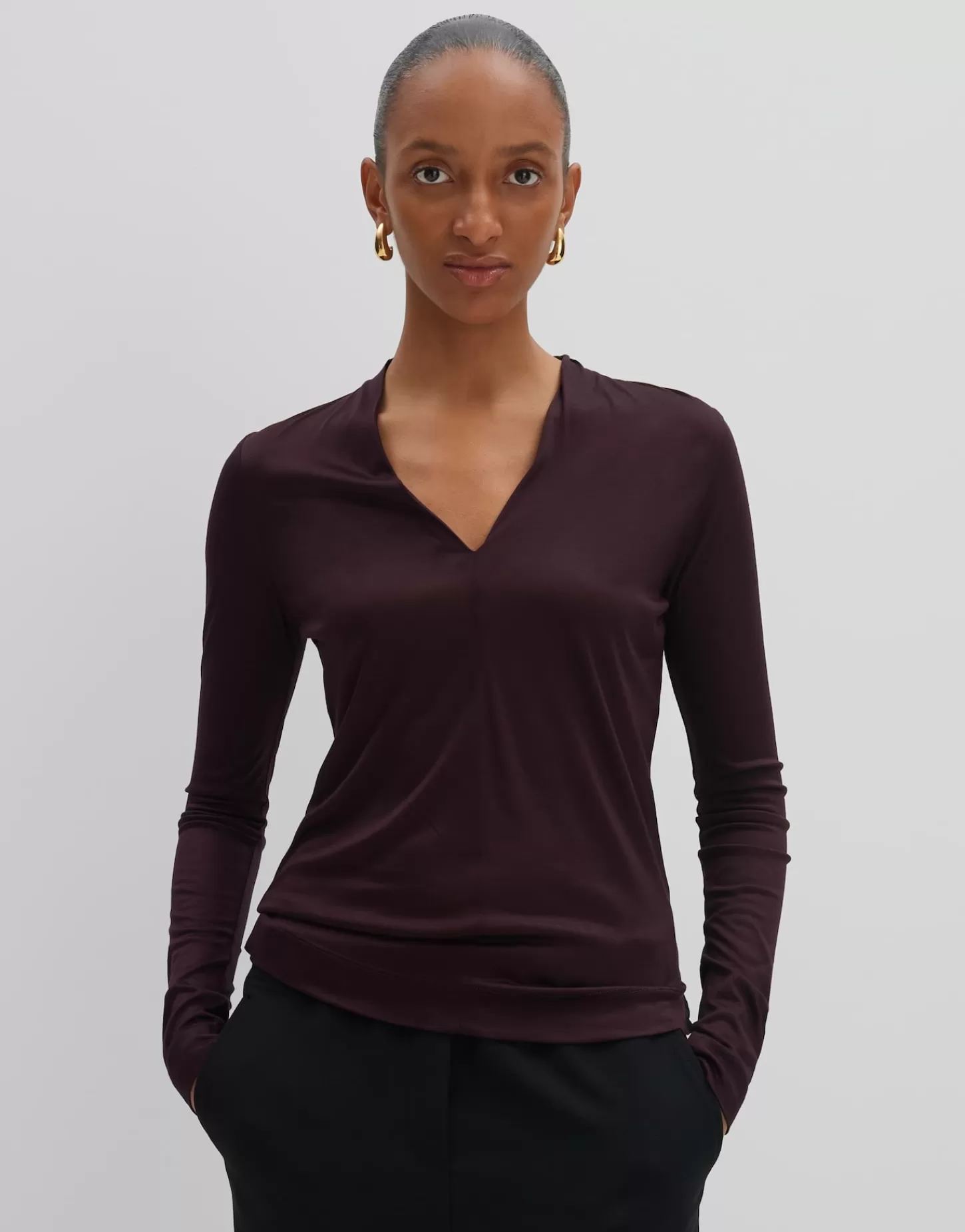 DAMES OPUS Shirt Met V-hals Kemara Rood Online Bestellen