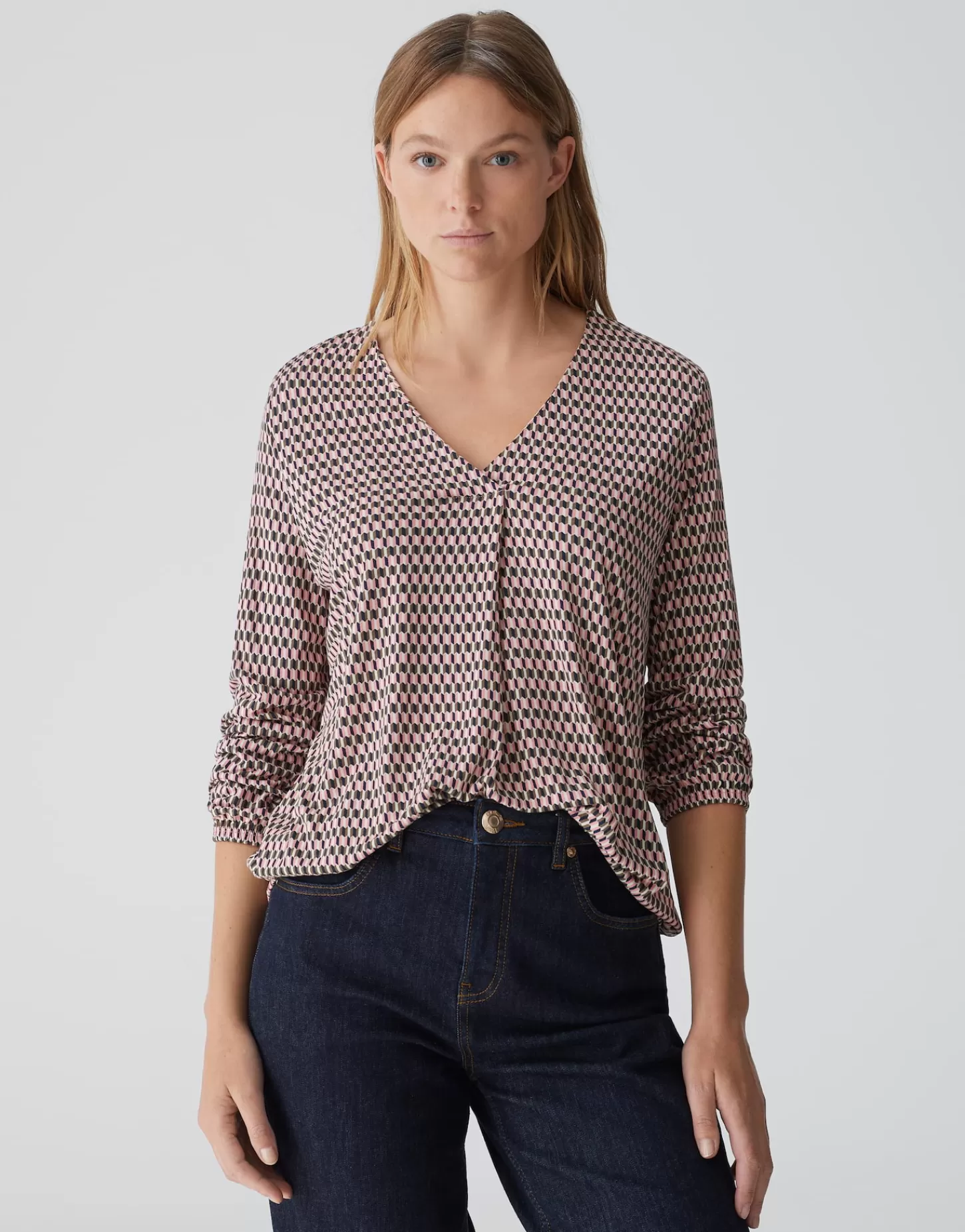 DAMES OPUS Shirt Met V-hals Sannah Tradition Roze Online Bestellen
