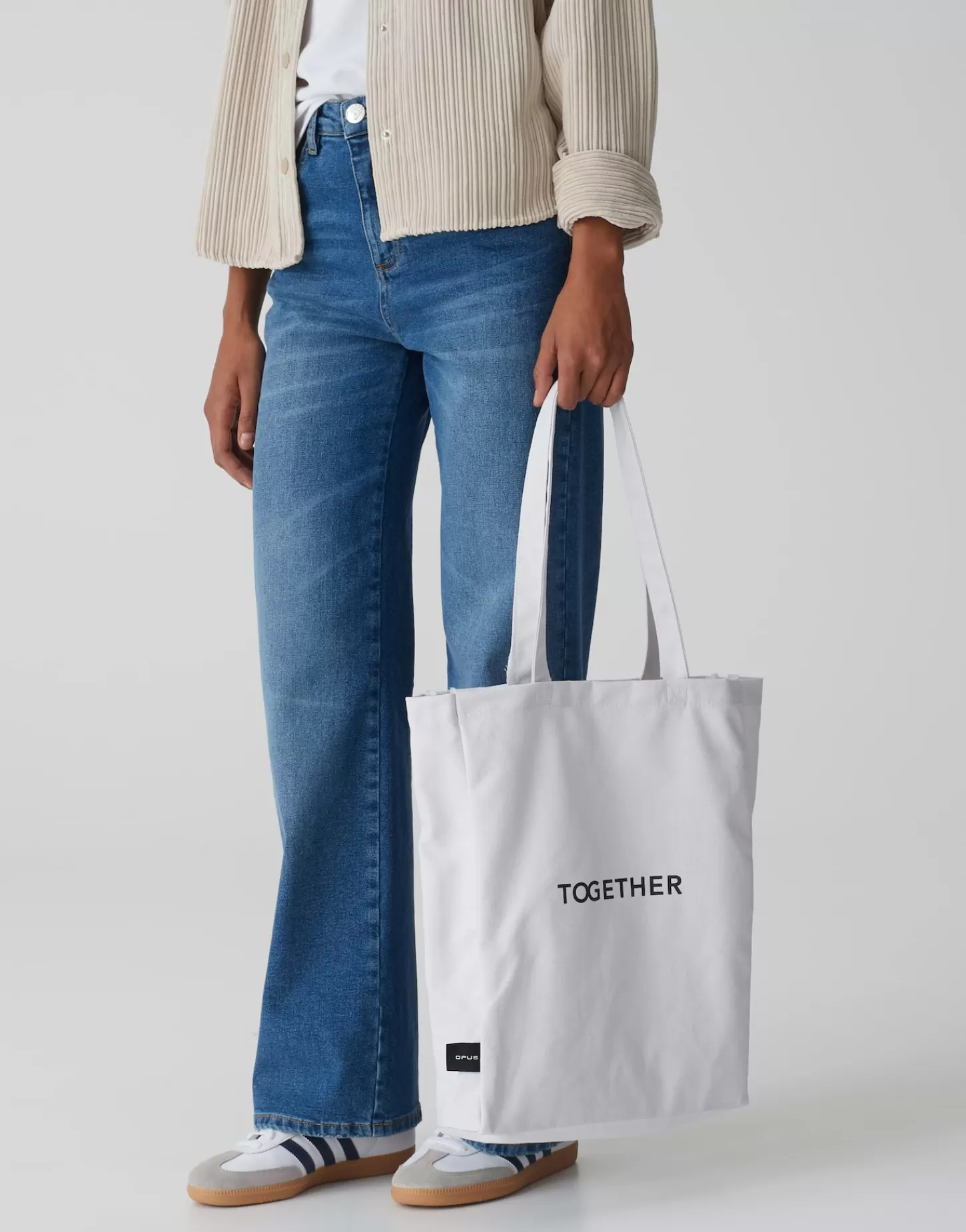 DAMES OPUS Shopper Canvas Wit Online Bestellen
