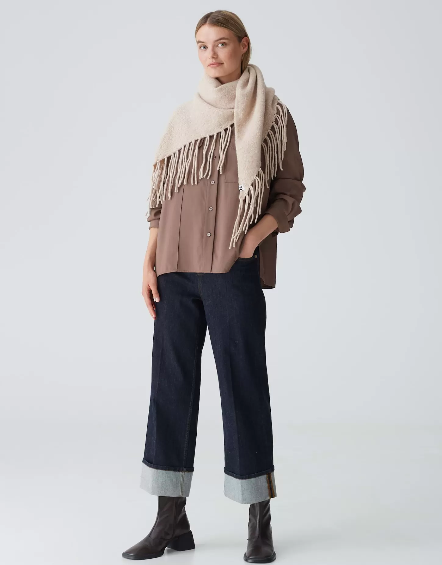 DAMES OPUS Sjaal Awaro Scarf Beige Online Bestellen