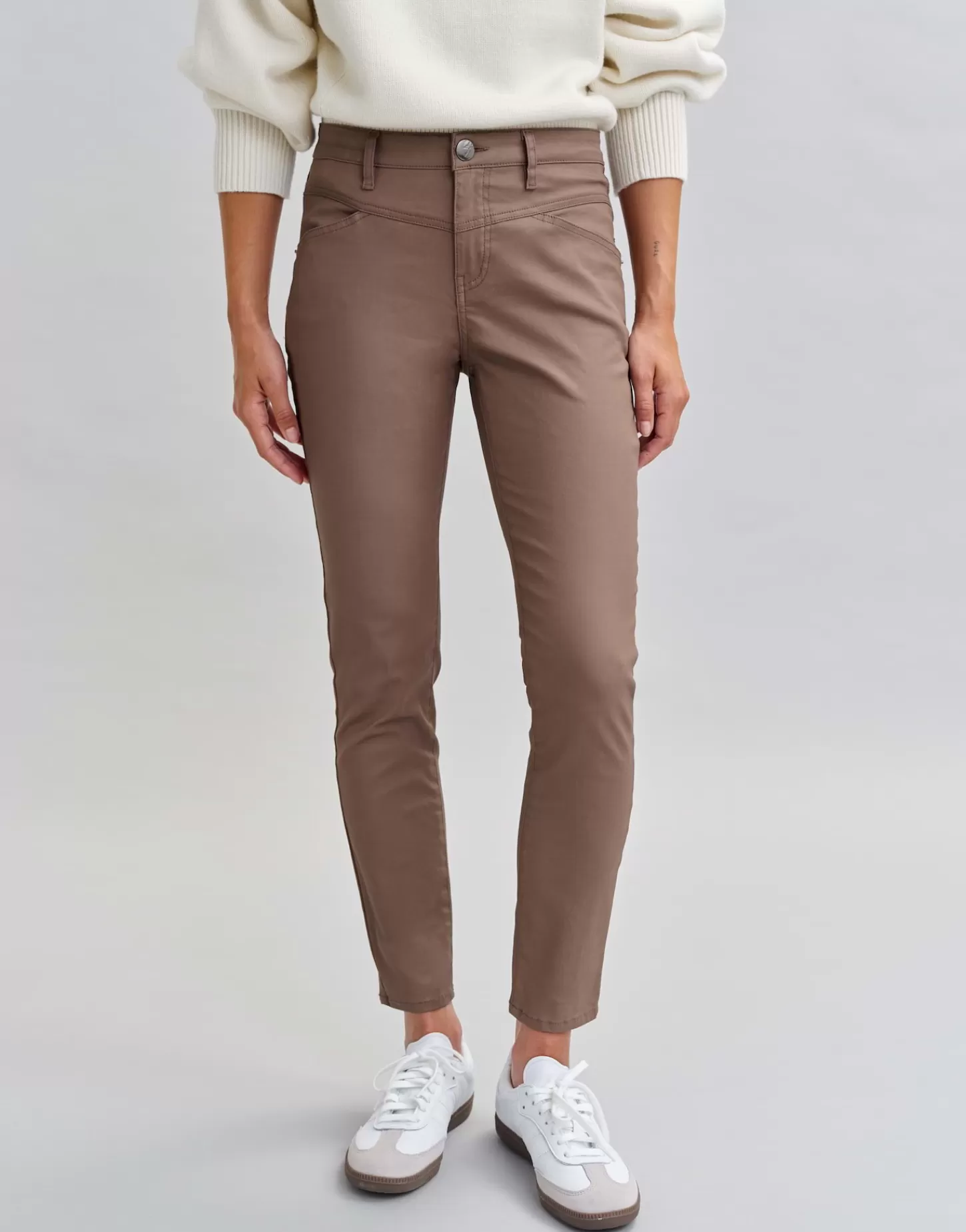 DAMES OPUS Slim Jeans Evita Remix Bruin Online Bestellen
