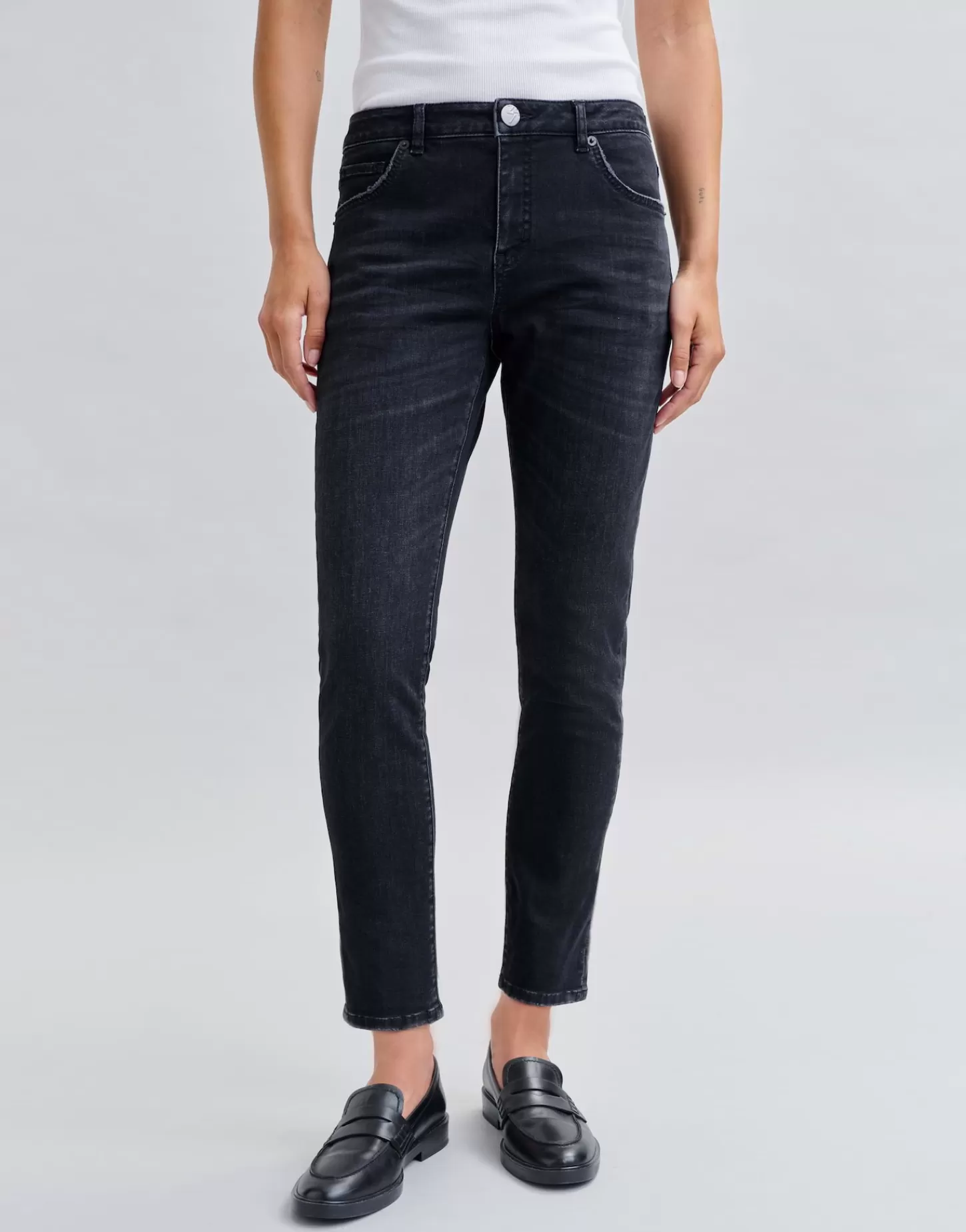 DAMES OPUS Slim Jeans Evita Zwart Online Bestellen