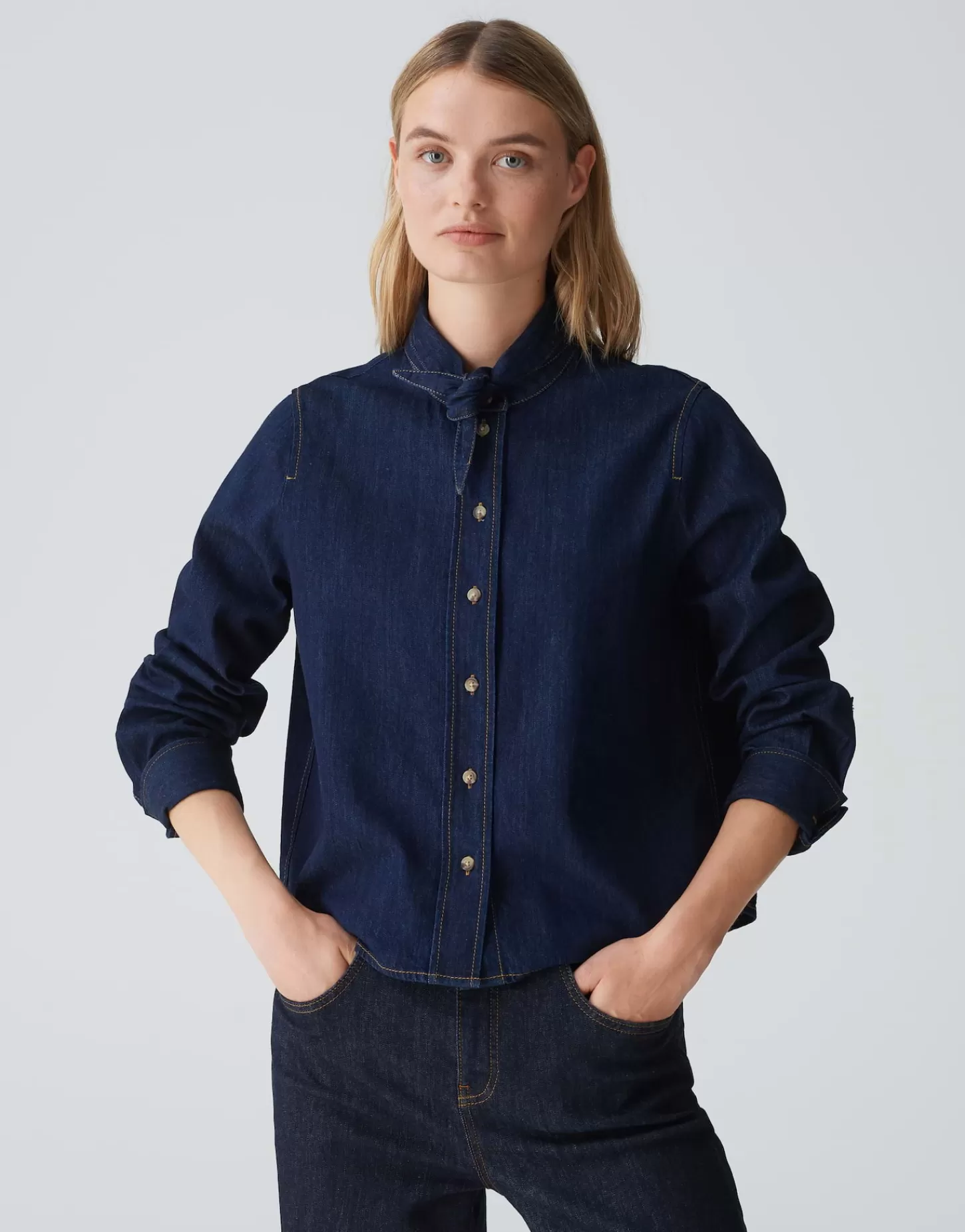 DAMES OPUS Spijkerblouse Farilla Blauw Online Bestellen