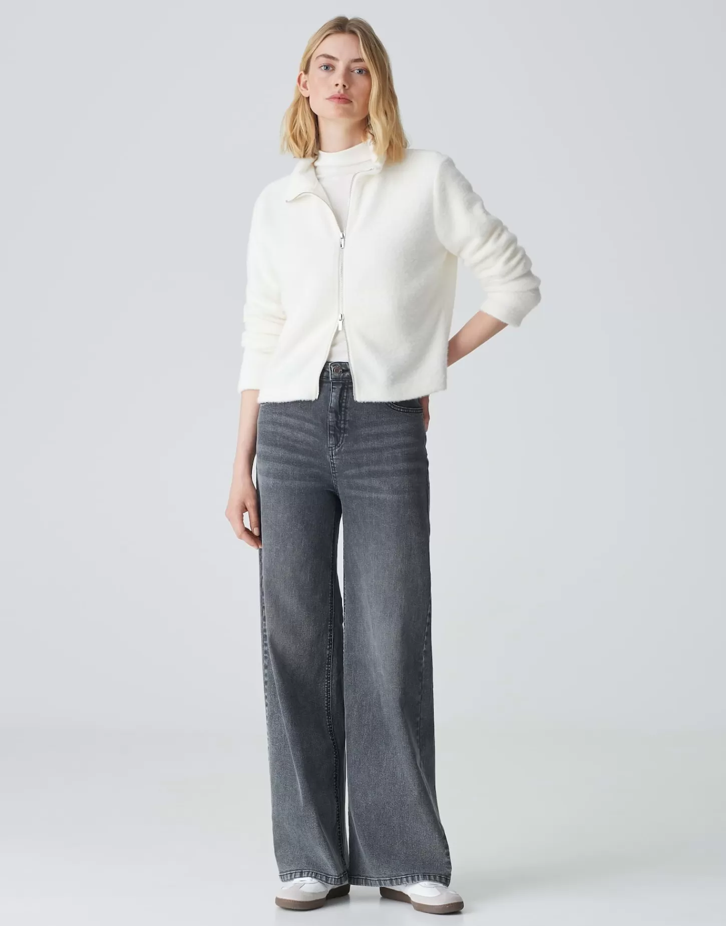 DAMES OPUS Sweatvest Gihara Wit Online Bestellen
