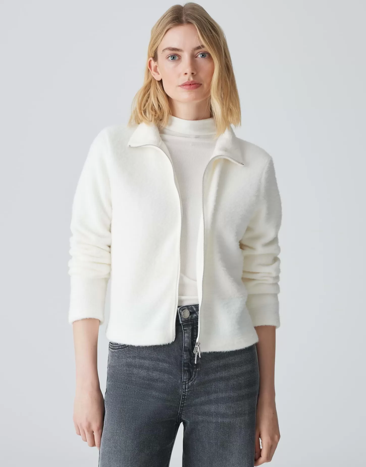 DAMES OPUS Sweatvest Gihara Wit Online Bestellen