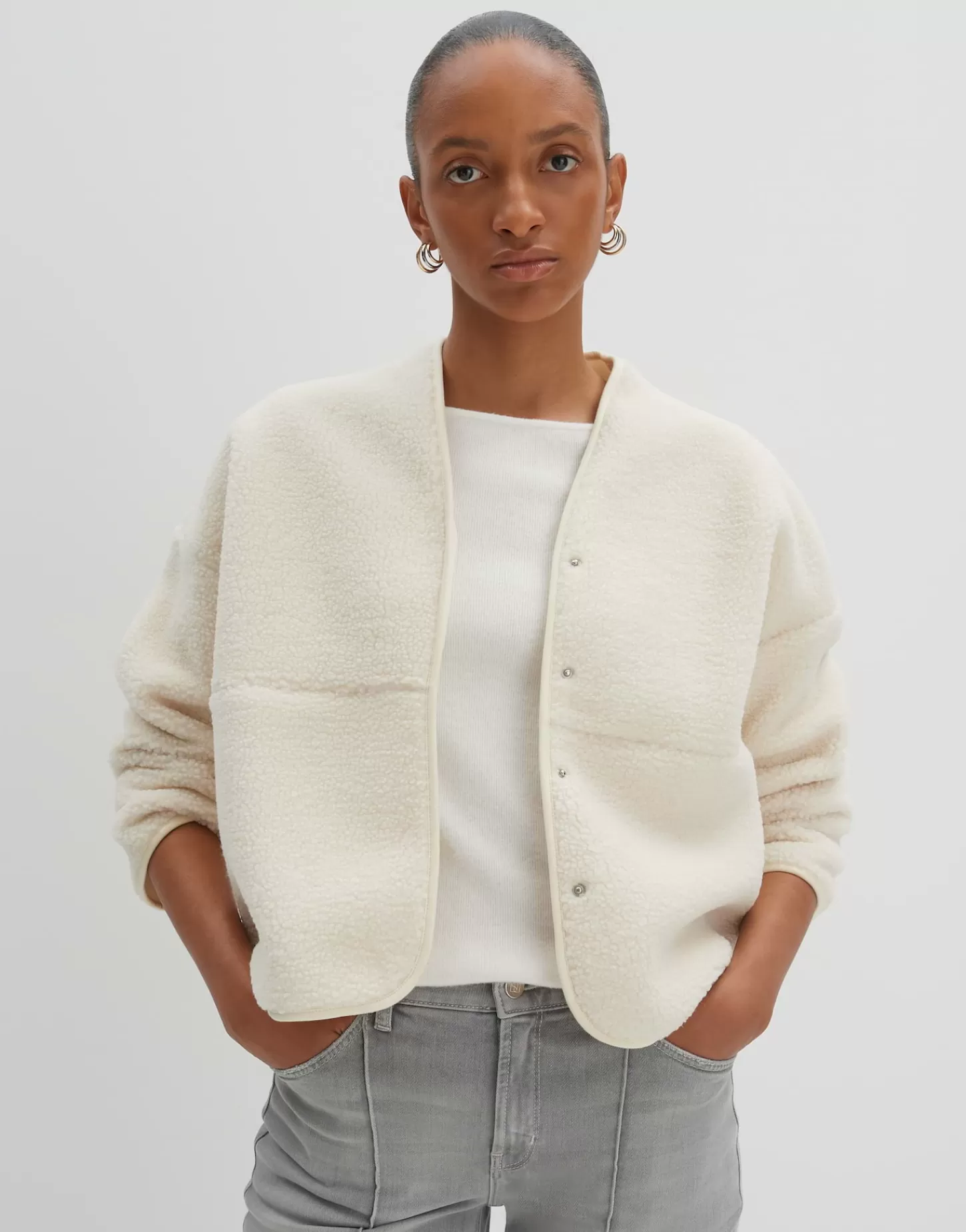 DAMES OPUS Sweatvest Uteddy Wit Online Bestellen