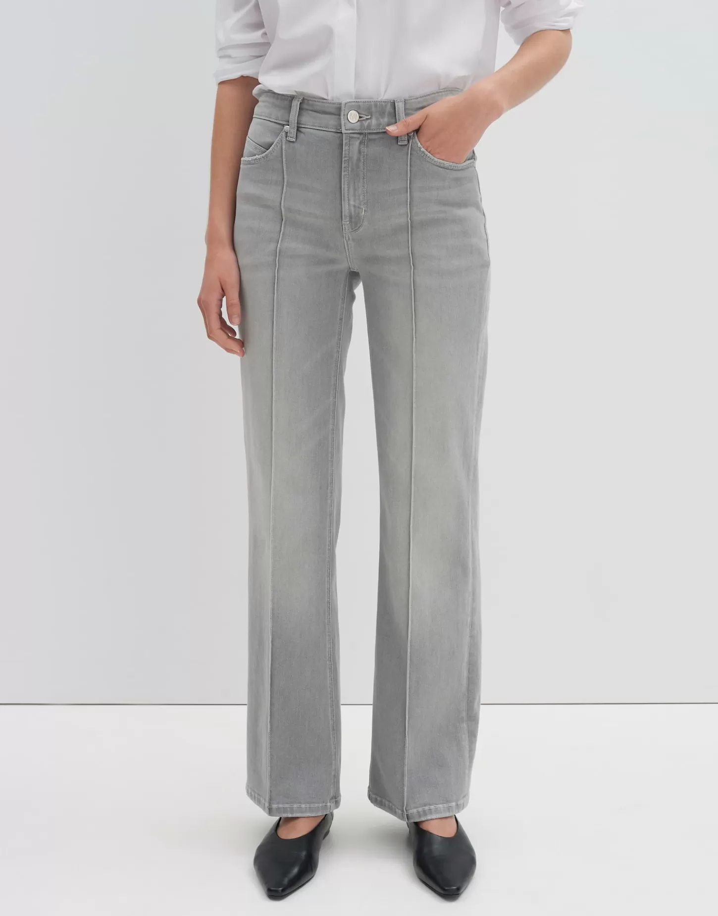 DAMES OPUS Uitlopende Jeans Carie Line Grijs Online Bestellen