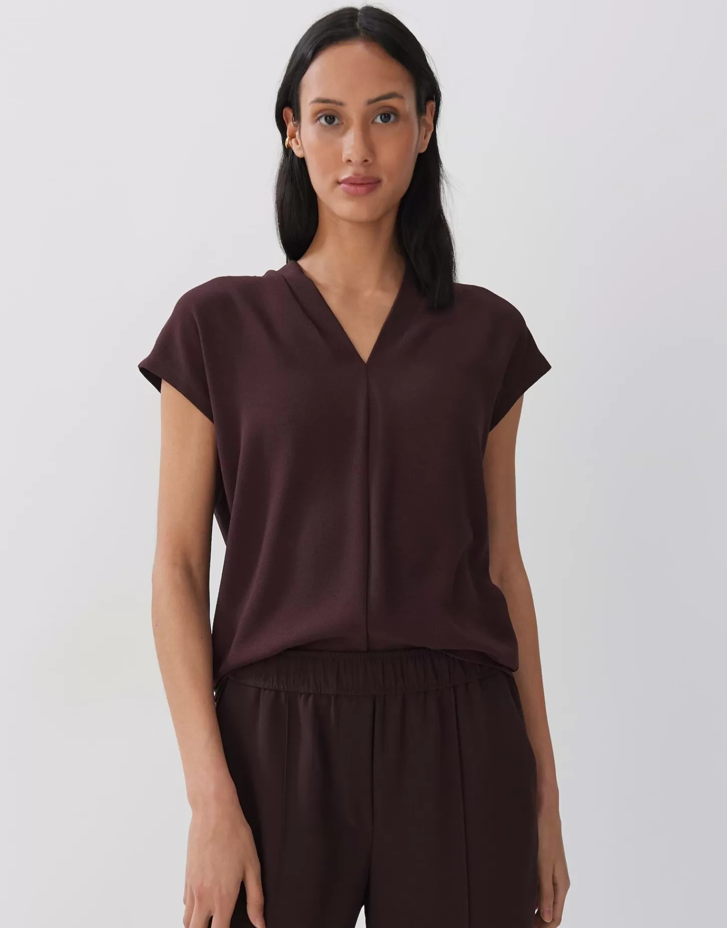 DAMES OPUS V-hals Shirt Kelcy Rood Online Bestellen