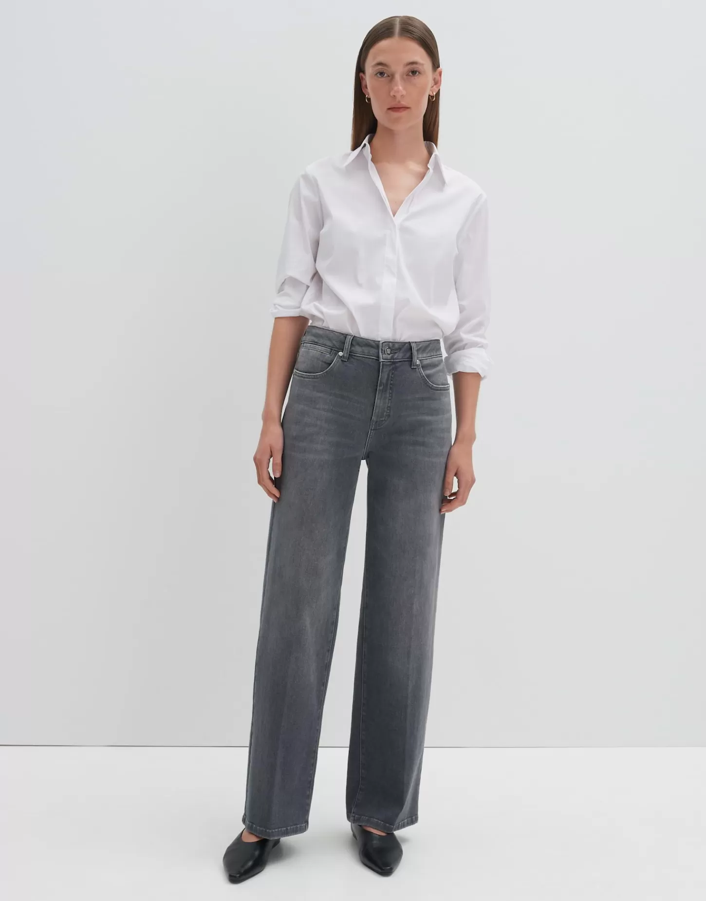 DAMES OPUS Wide Leg Jeans Cellma Iconic Grijs Online Bestellen