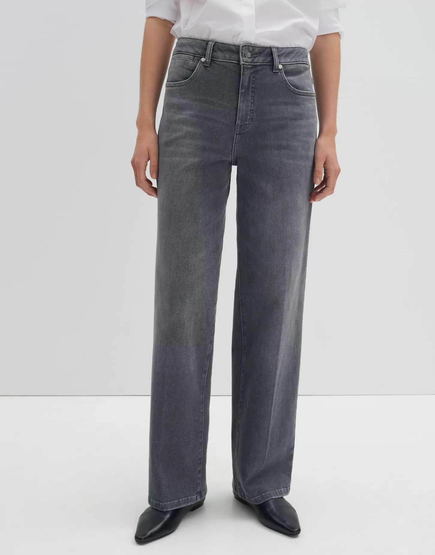DAMES OPUS Wide Leg Jeans Cellma Iconic Grijs Online Bestellen