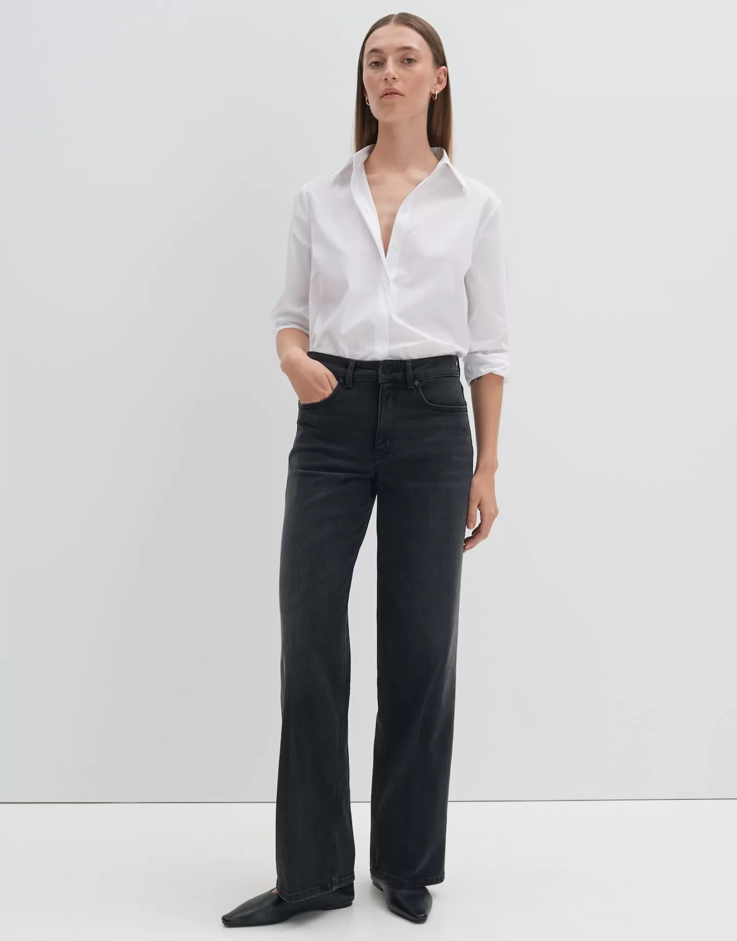 DAMES OPUS Wide Leg Jeans Cellma Iconic Zwart Online Bestellen
