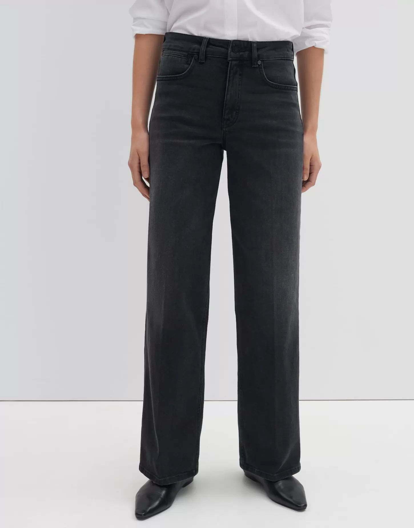 DAMES OPUS Wide Leg Jeans Cellma Iconic Zwart Online Bestellen