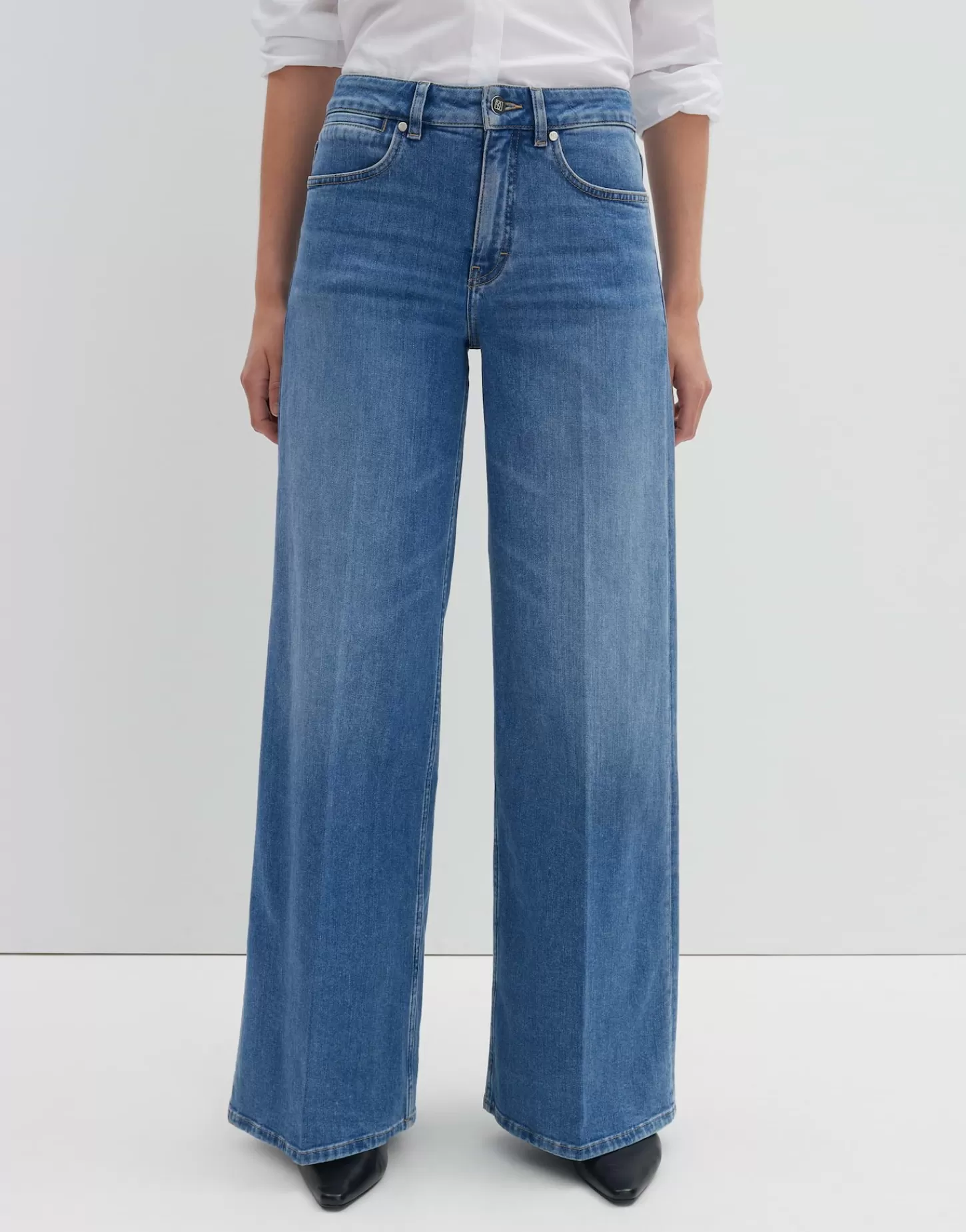 DAMES OPUS Wide Leg Jeans Cellma Palazzo Blauw Online Bestellen