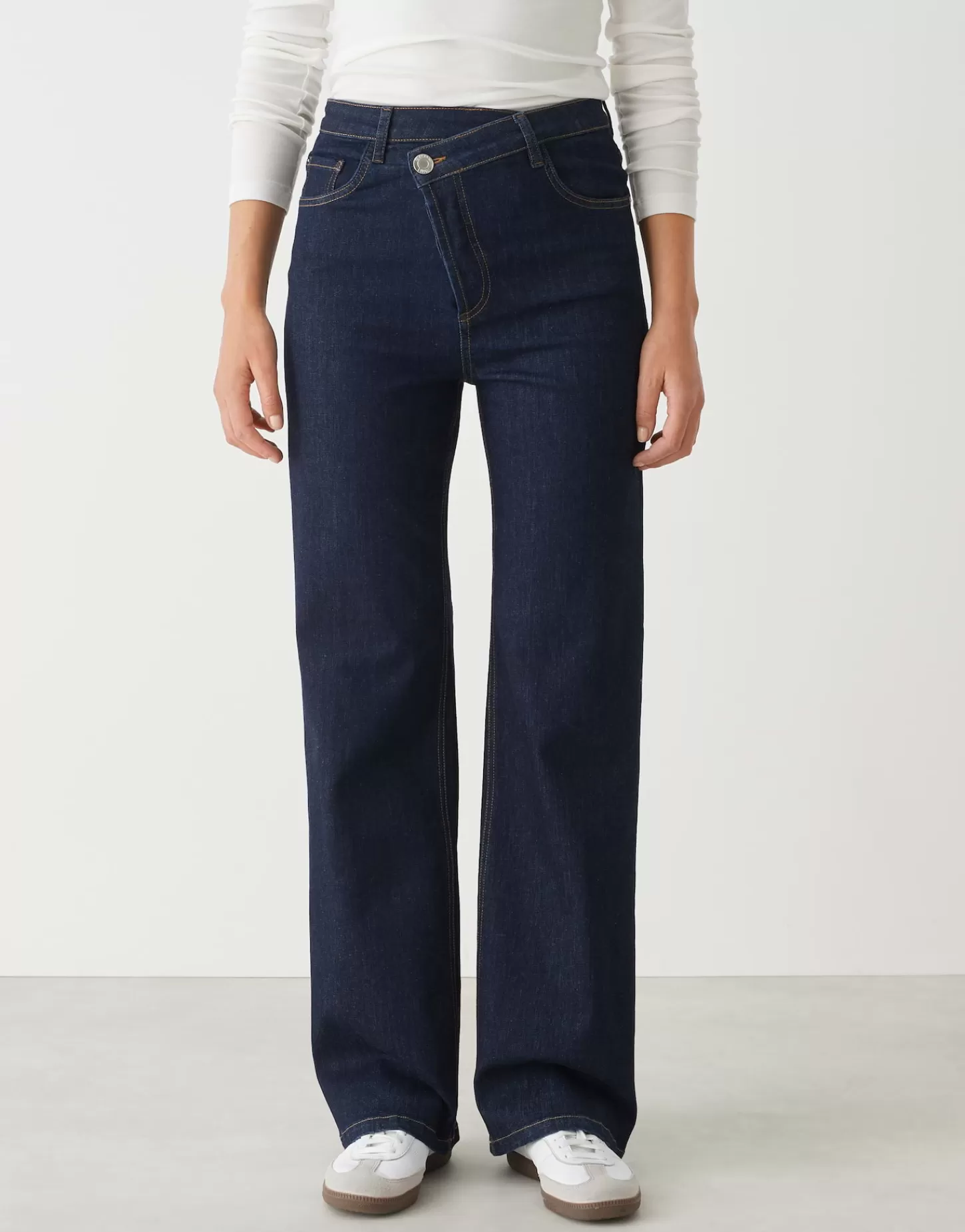 DAMES OPUS Wide Leg Jeans Marli Crisscross Blauw Online Bestellen